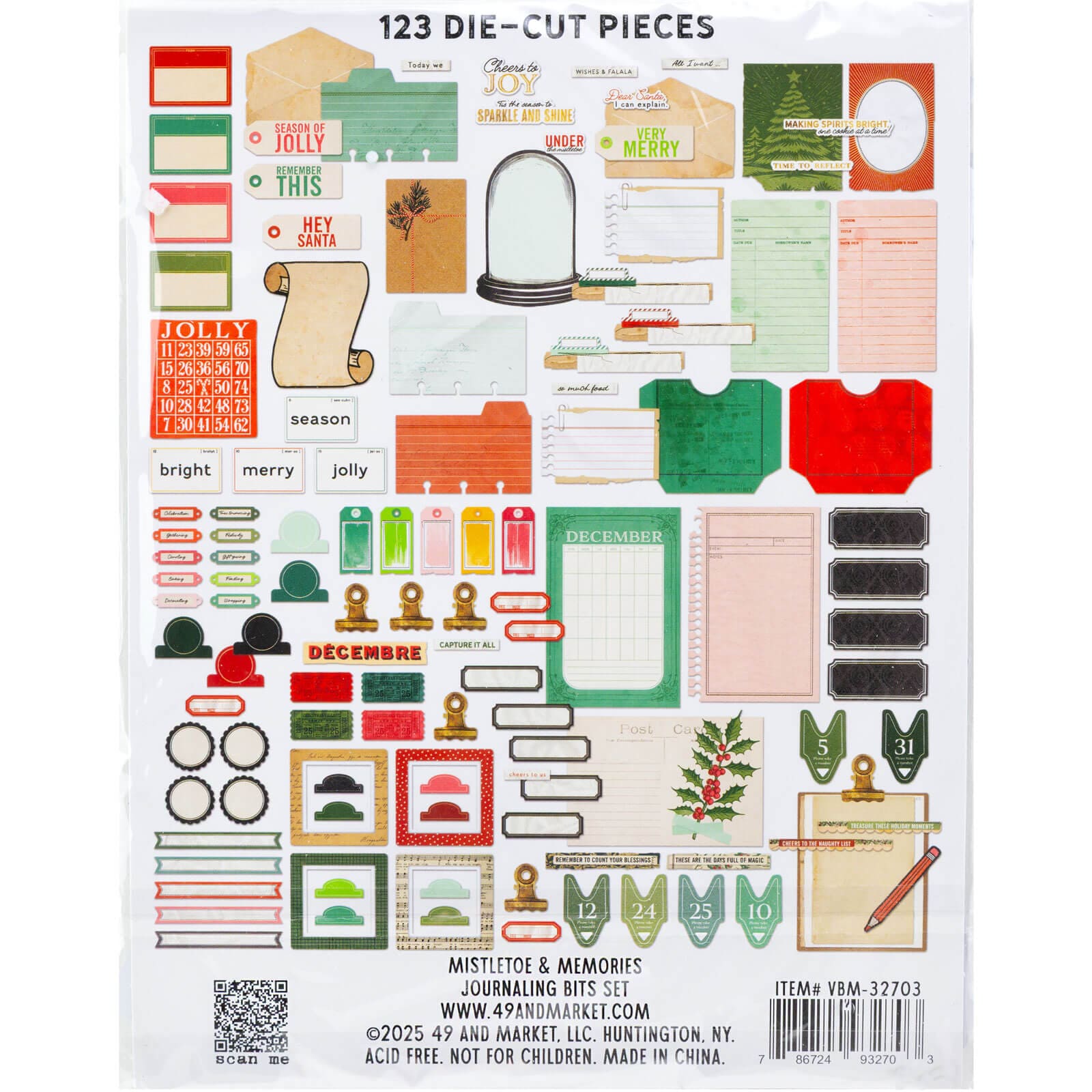 49 & Market Topper Sheets 49 And Marketing Die-Cuts Journaling, Mistletoe And Memories - VBM-32703