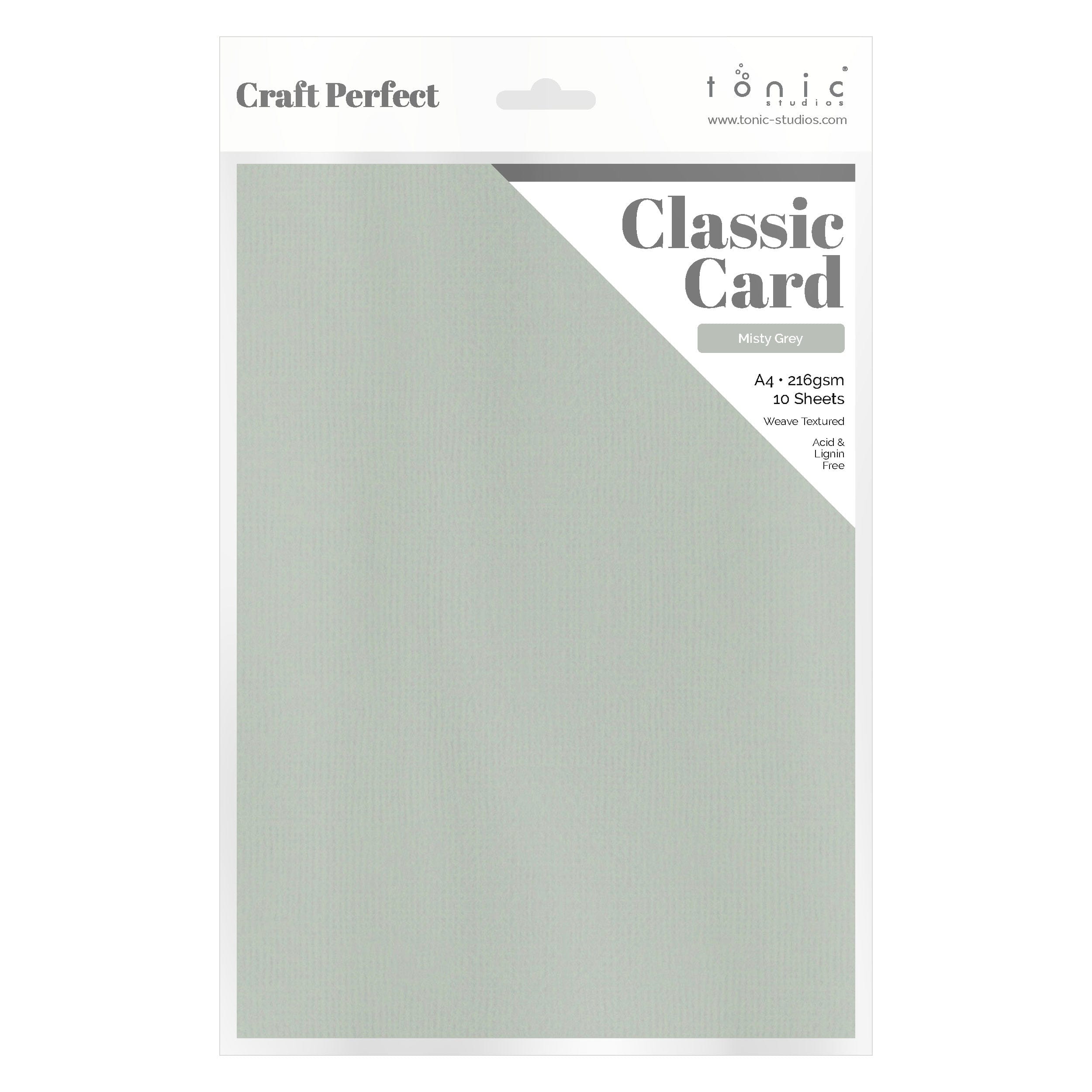 Craft Perfect Classic Card Classic Card - Misty Grey - Weave Textured - A4 - 9017e10