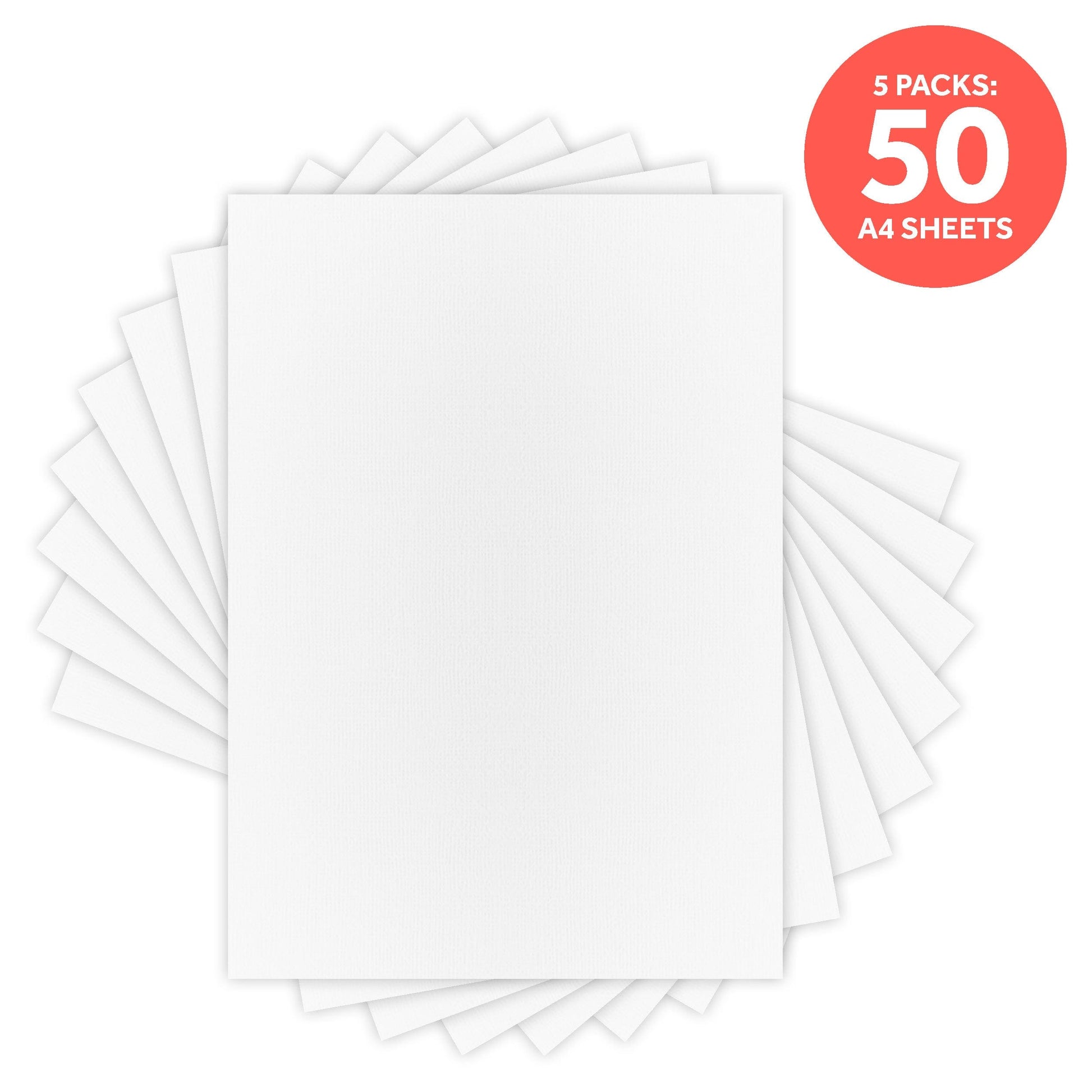 Craft Perfect Classic Card Multipack of 5 - Classic Card  - Bright White - A4 - 9016e5