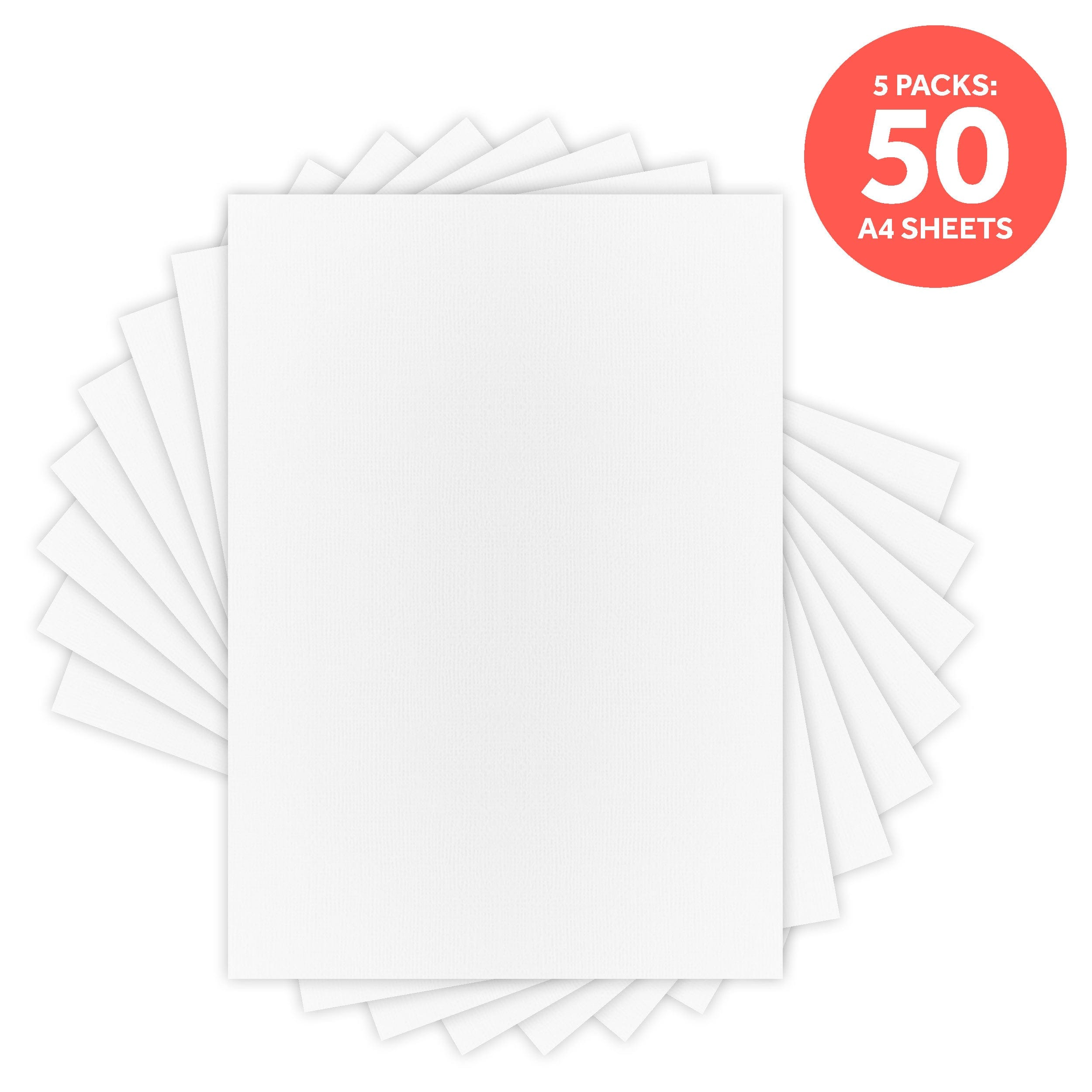 Craft Perfect Classic Card Multipack of 5 - Classic Card  - Bright White - A4 - 9016e5
