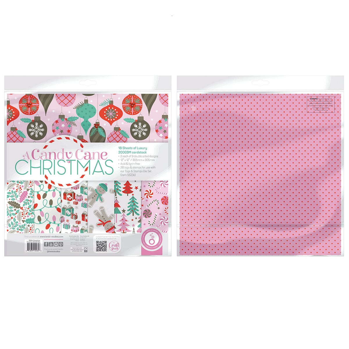 Craft Perfect New Classic Card A Candy Cane Christmas 12x12 Art Pad - 5535e