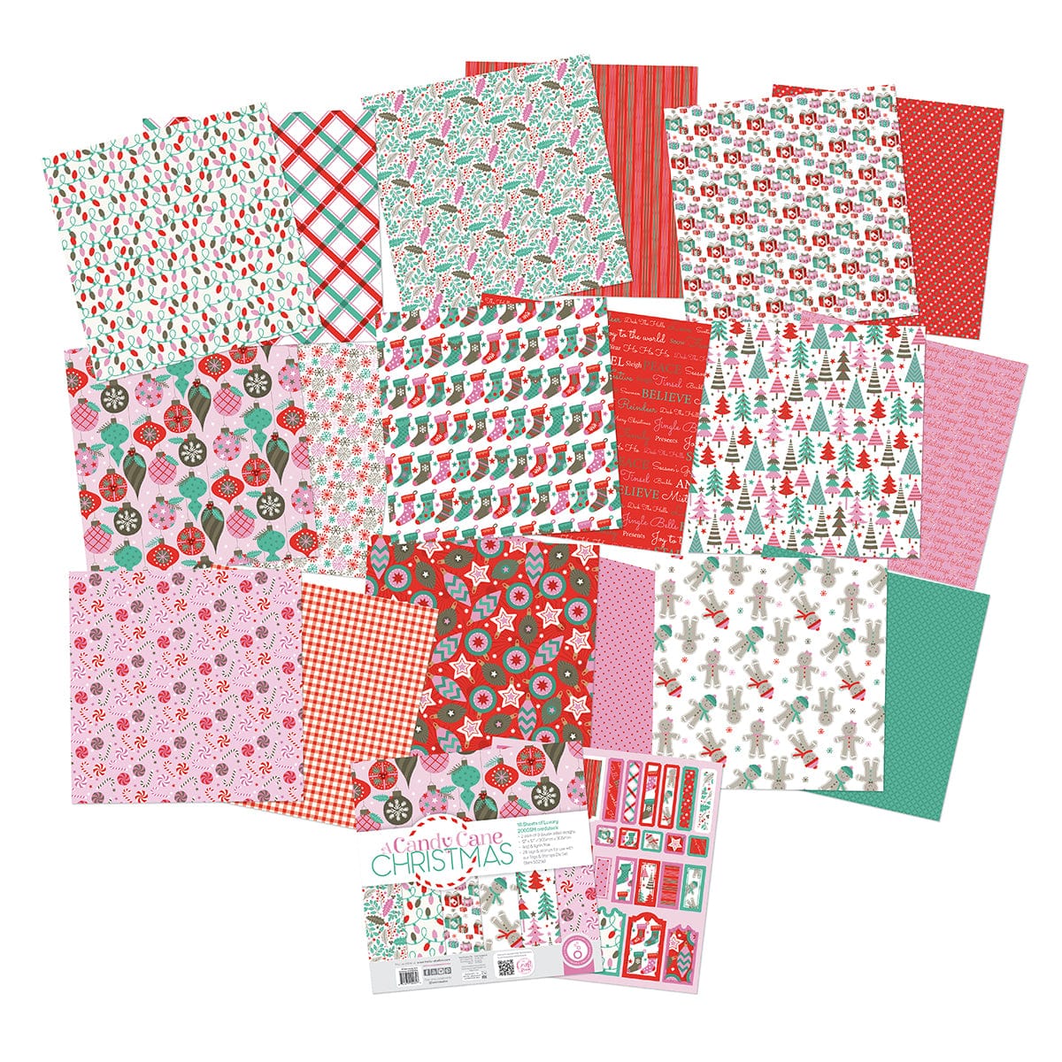 Craft Perfect New Classic Card A Candy Cane Christmas 12x12 Art Pad - 5535e