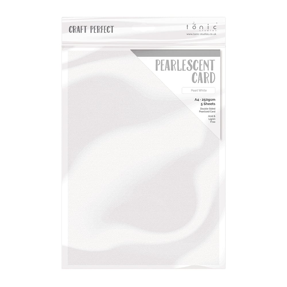 Craft Perfect Pearlescent Card Craft Perfect - Pearlescent Card - Pearl White A4 (5/PK) - 9497E