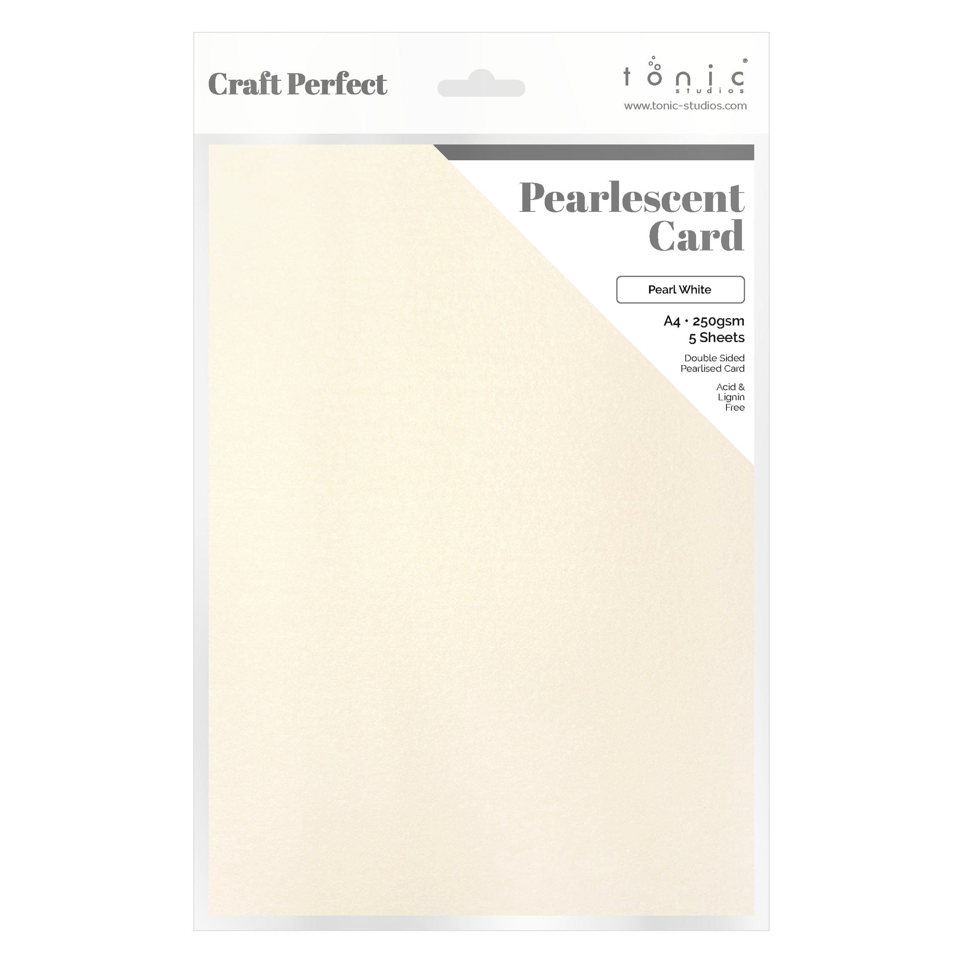 Craft Perfect Pearlescent Card Multipack of 4 Pearlescent Card - Pearl White A4 - 9497E4