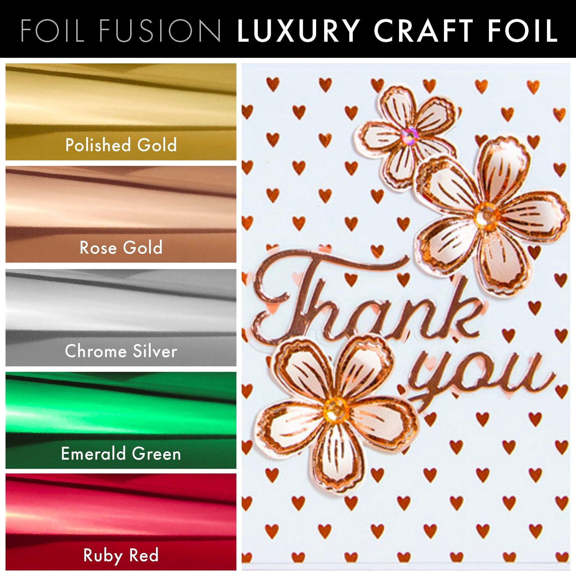 Foil Fusion Luxury Craft Foil Foil Fusion - 127mm x 5m Luxury Craft Foil - Chrome Silver - 5602e