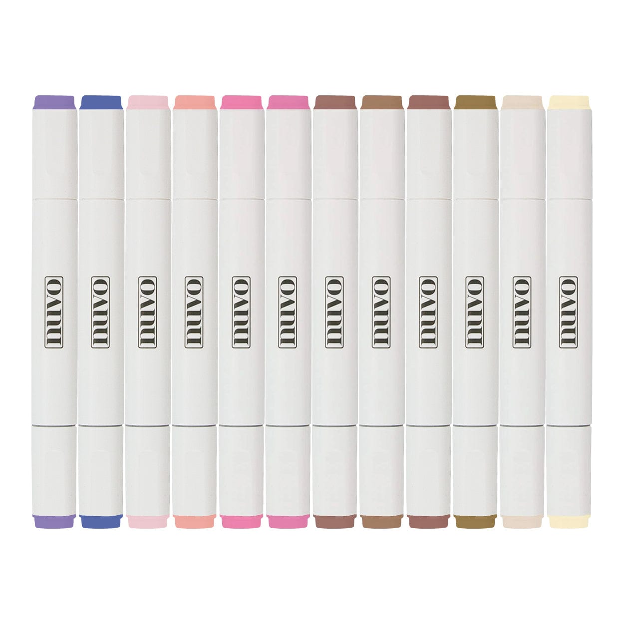 Nuvo Pens and Pencils Nuvo Alcohol Marker Pen Set – 12 Warm-Tone Dual-Tip Pens