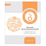 Load image into Gallery viewer, Tonic Studios Die Cutting Alles Liebe - German Sentiment Die Set - 4796e
