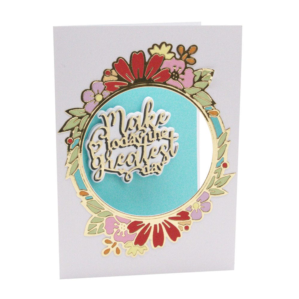 Tonic Studios Die Cutting Foliage Frames & Inspiring Sentiments - Circle Die Set - 5100E
