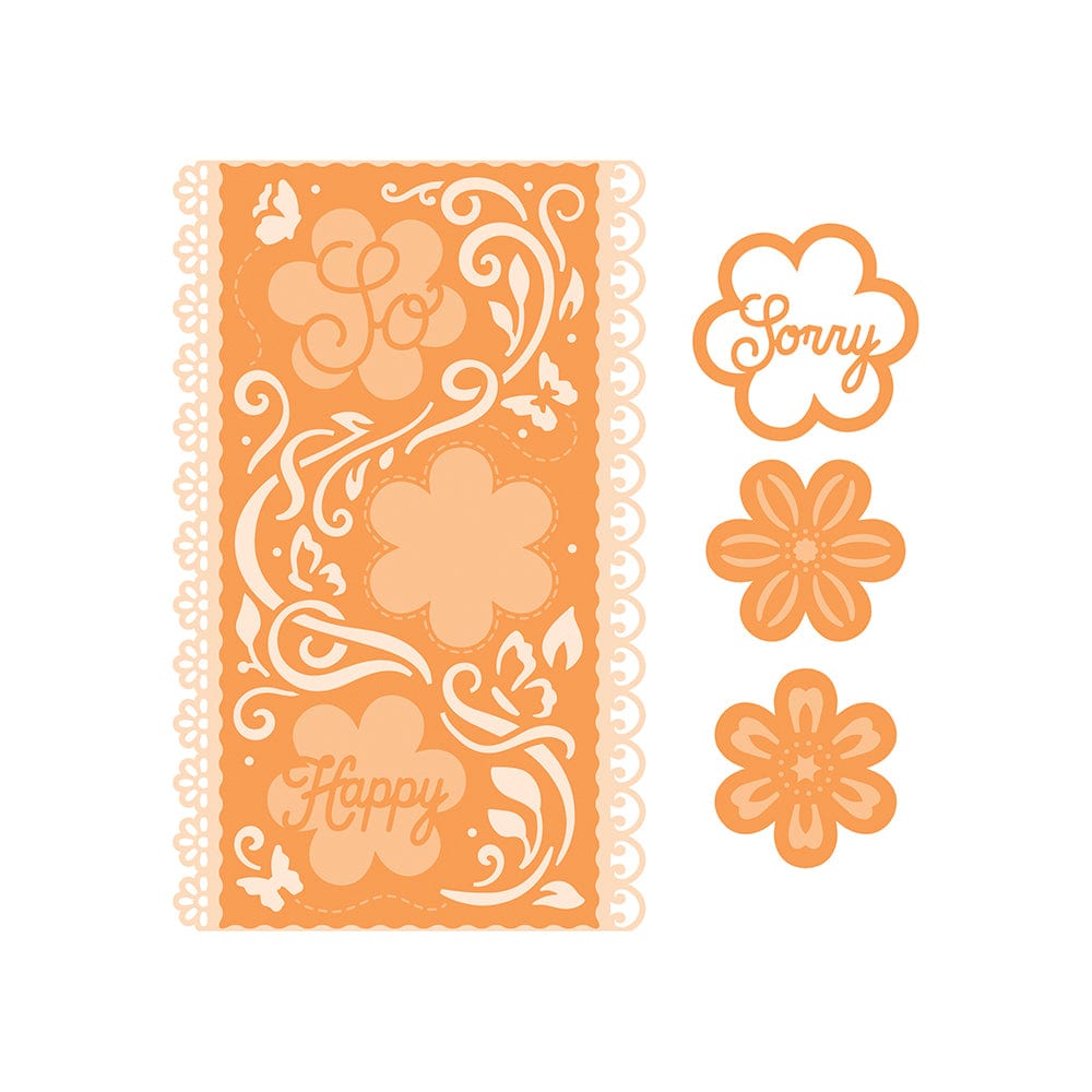 Tonic Studios Die Cutting Mini Slimline Funky Flowers Die Set - 5068E