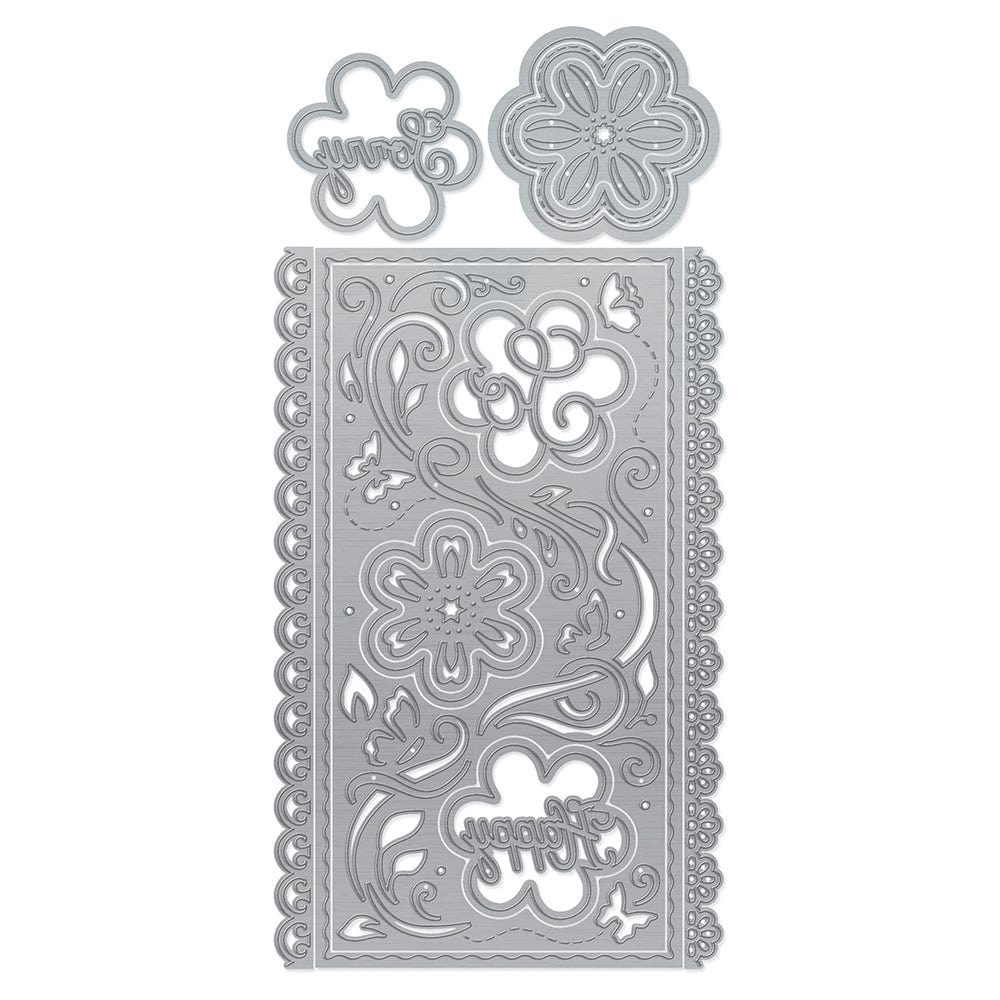 Tonic Studios Die Cutting Mini Slimline Funky Flowers Die Set - 5068E