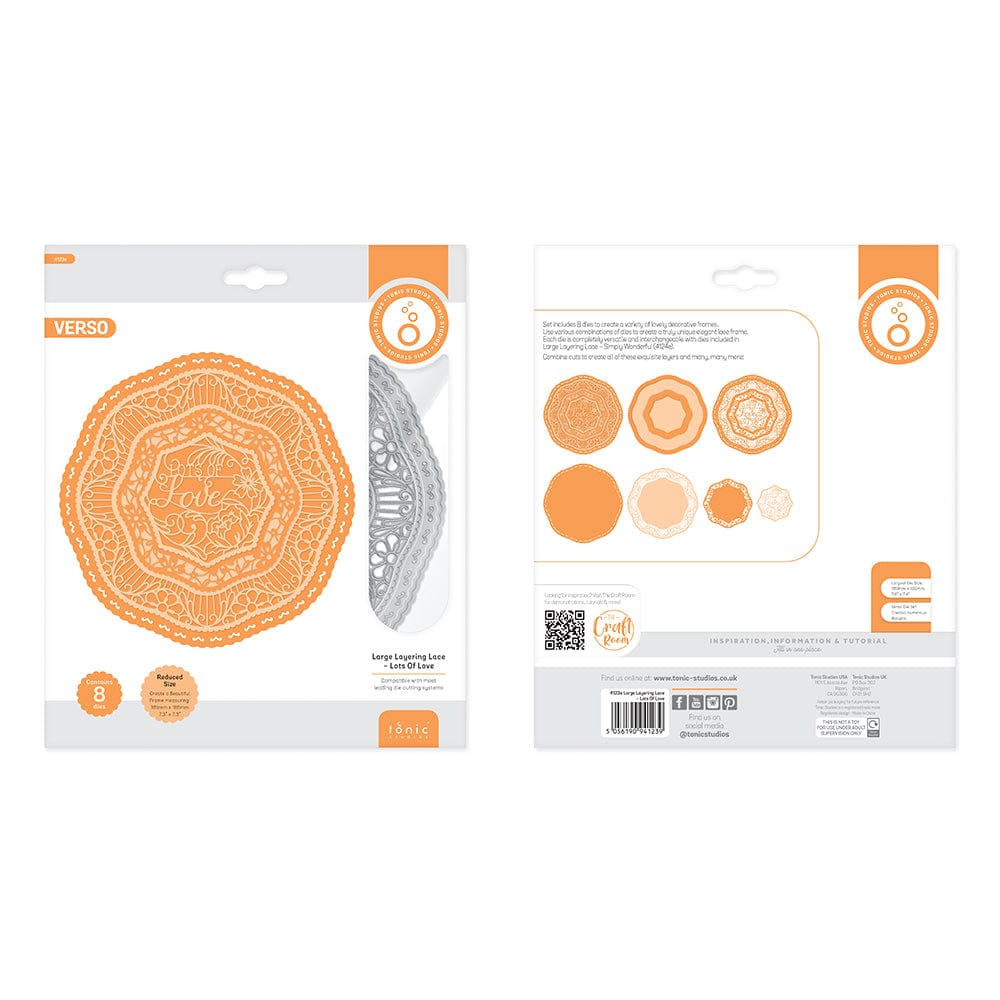 Tonic Studios Die Cutting Tonic Studios - Large Layering Lace Die Set - Lots Of Love - 4123E