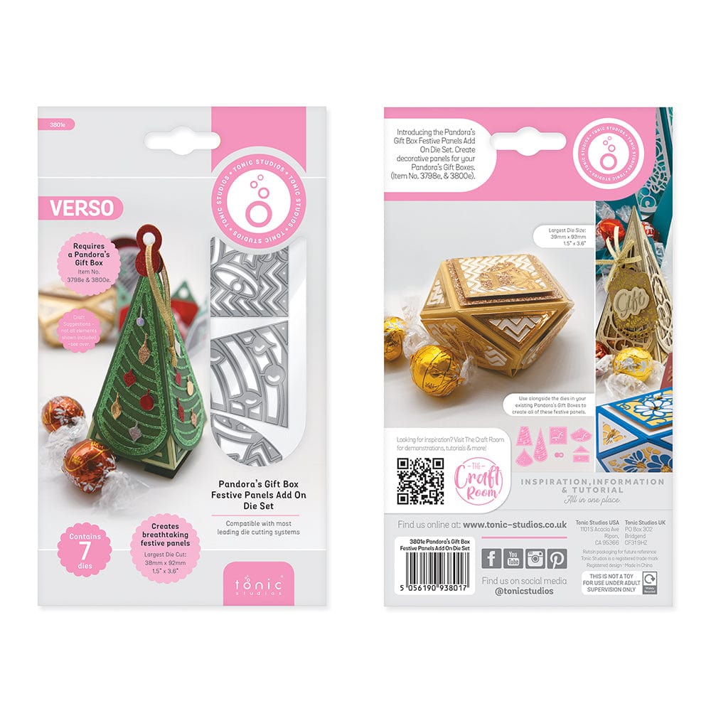 Tonic Studios Die Cutting Tonic Studios - Pandoras Gift Box - Festive Panels Add On Die Set - 3801E