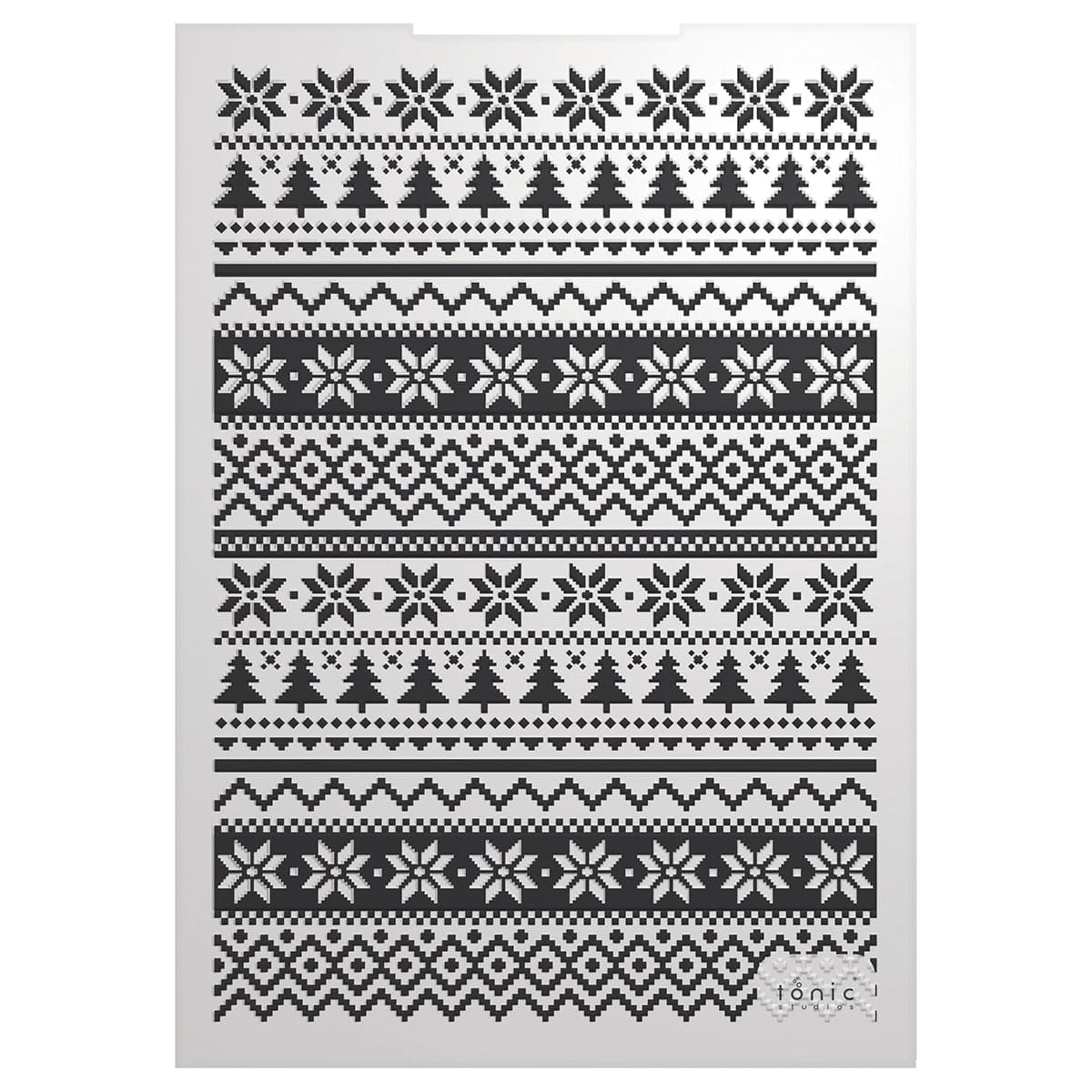 Tonic Studios Embossing Folder Jolly Jingles Fairisle Knit 3D Embossing Folder - 5914e