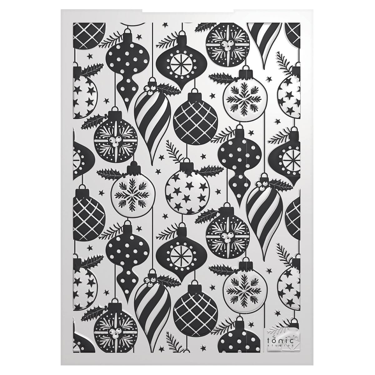 Tonic Studios Essentials A Candy Cane Christmas Bountiful Baubles 3D Embossing Folder - 5537e