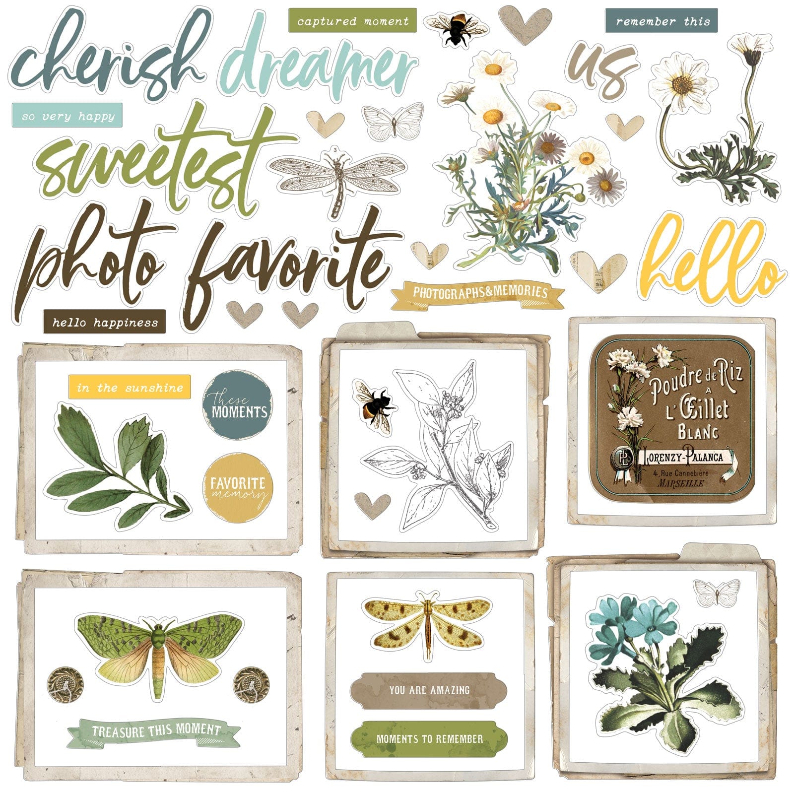 Tonic Studios Printed Papers 49 and Market - Krafty Garden Collection Bundle with 12×12 chipboard