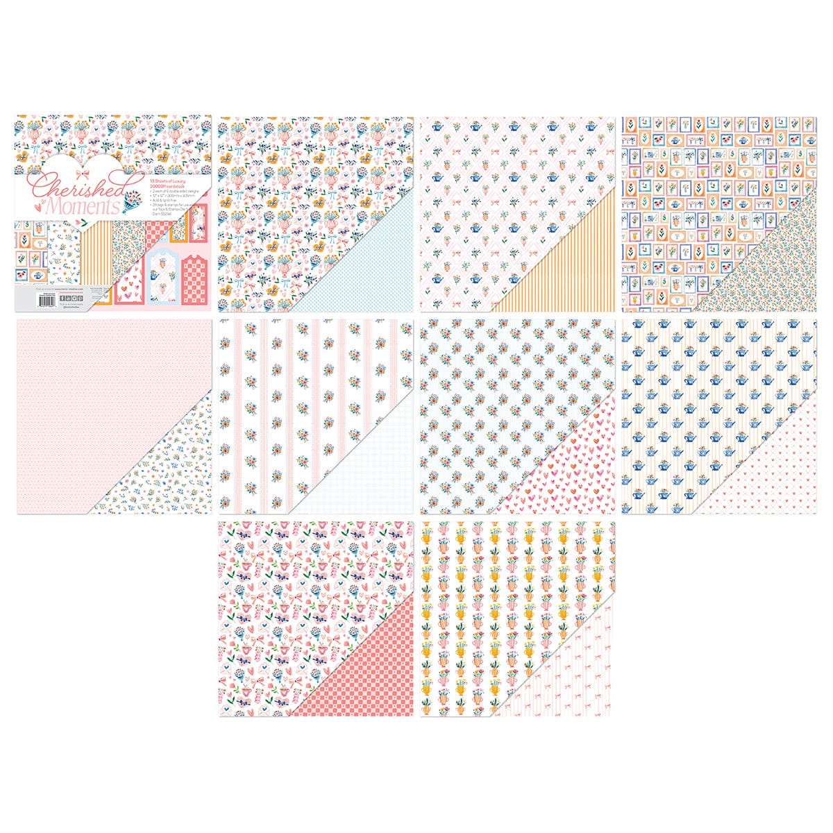 Tonic Studios Printed Papers Cherished Moments - 12" x 12" Patterned Paper Pad - 5849e