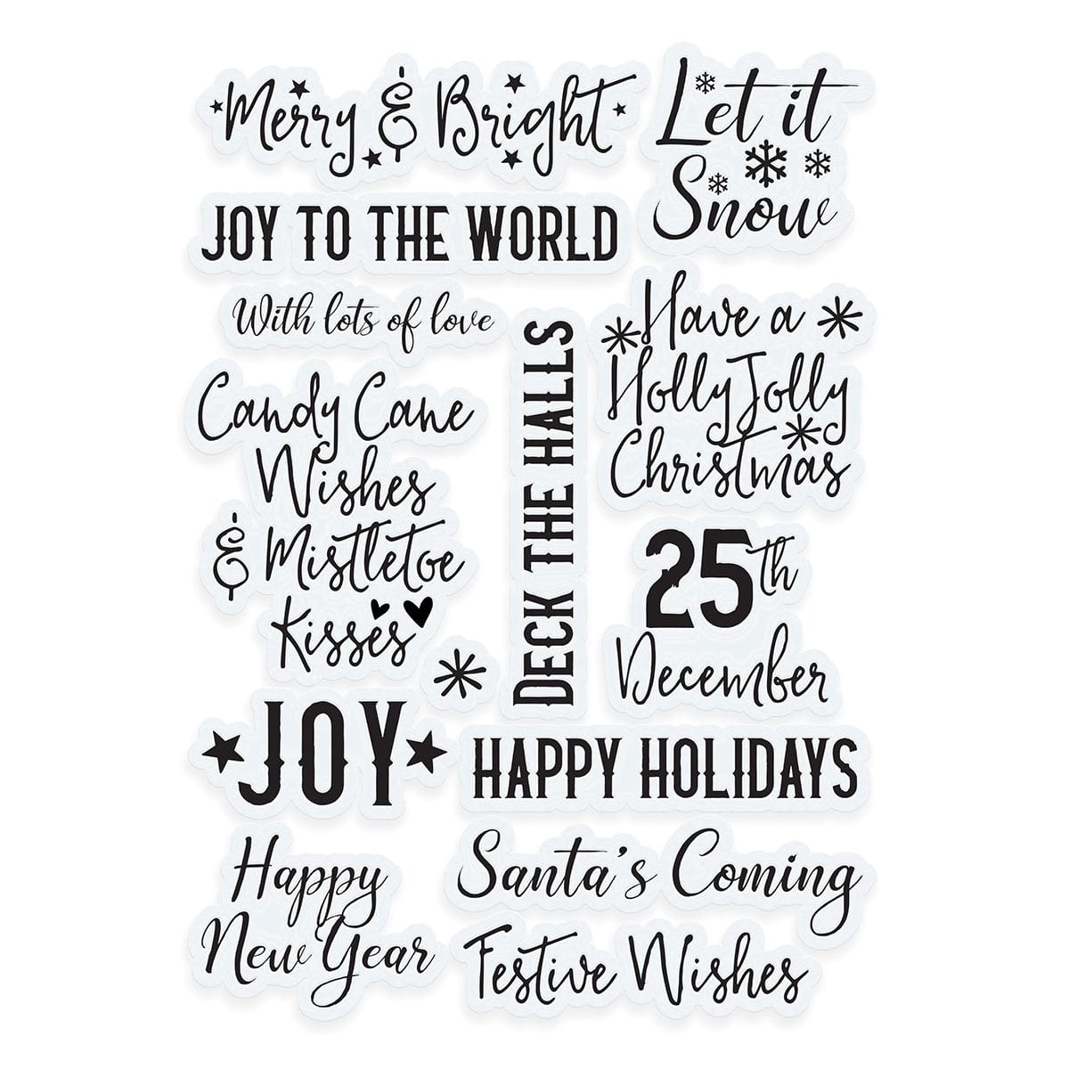 Tonic Studios Stamps A Candy Cane Christmas Sentiments Stamp Set - 5540e