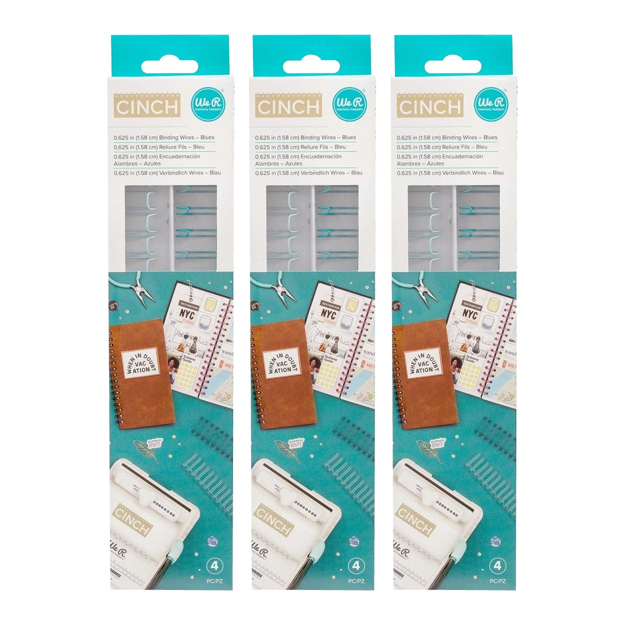 We R Makers We R Memory Keepers Cinch Binding Wires .625" x 10.5" – Mint 3-Pack (12 Total Wires)