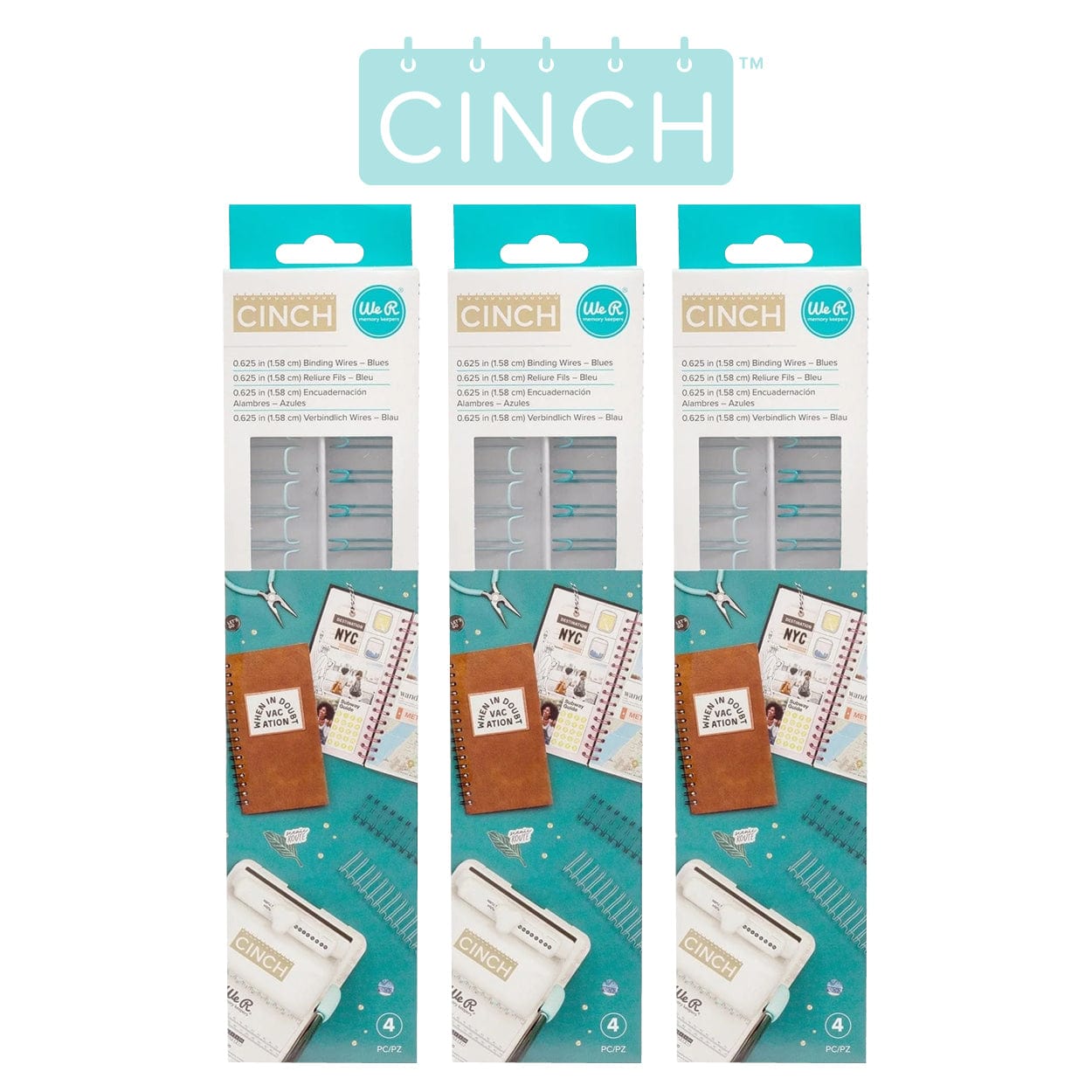 We R Makers We R Memory Keepers Cinch Binding Wires .625" x 10.5" – Mint 3-Pack (12 Total Wires)