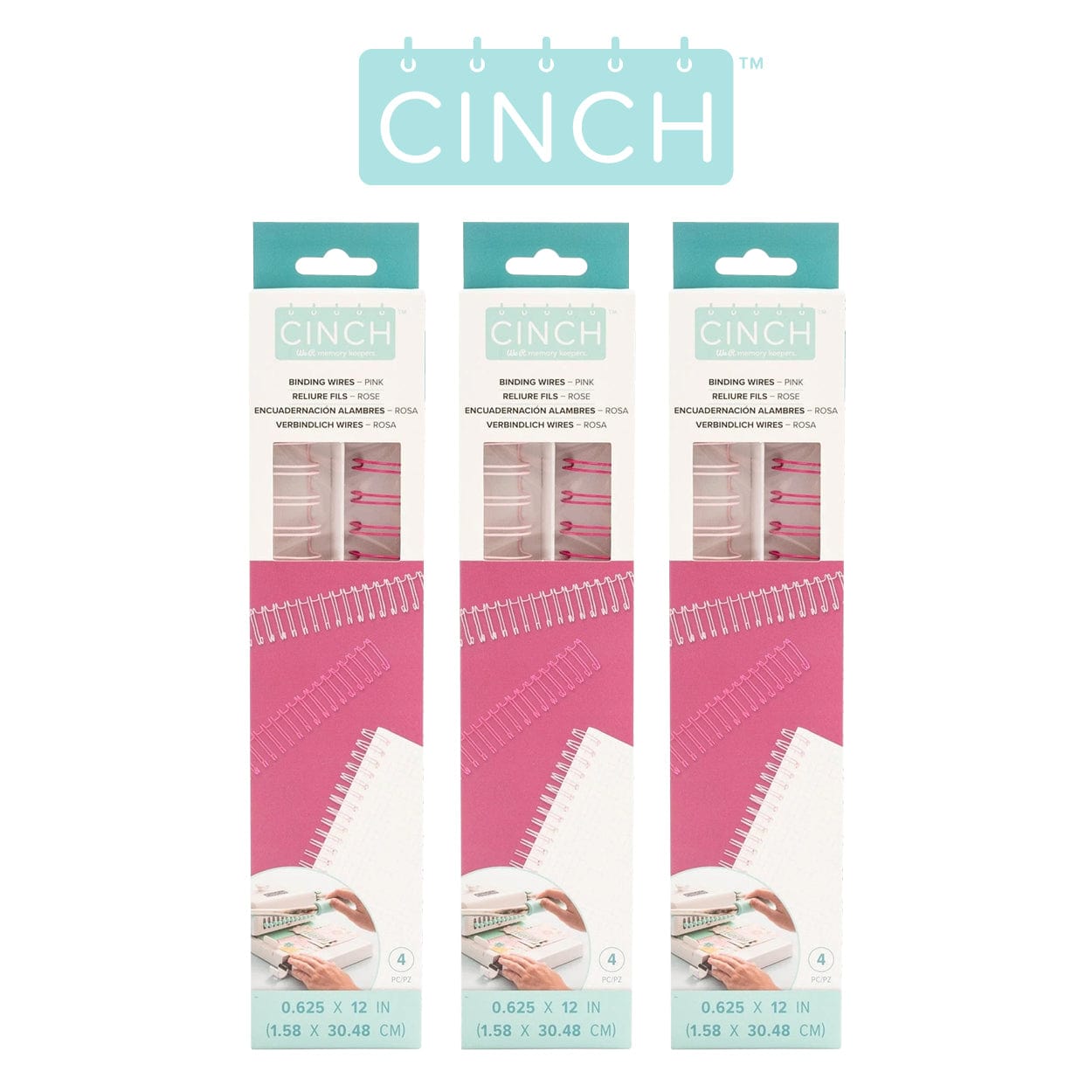 We R Makers We R Memory Keepers Cinch Binding Wires .625" x 10.5" – Pink 3-Pack