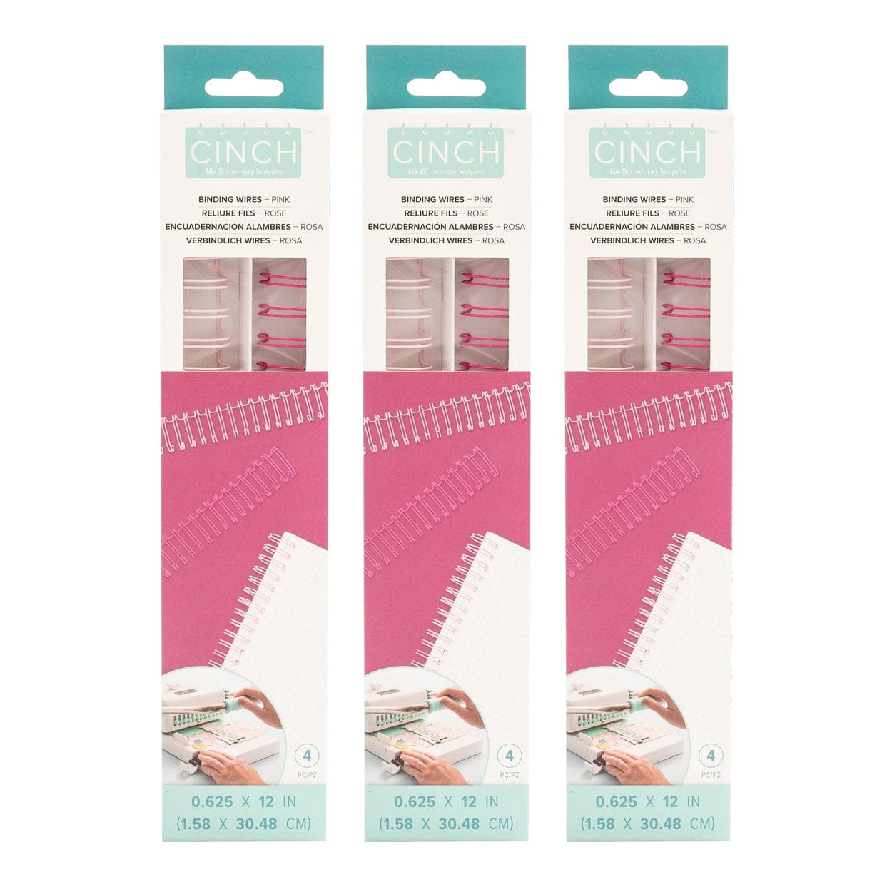 We R Makers We R Memory Keepers Cinch Binding Wires .625" x 10.5" – Pink 3-Pack