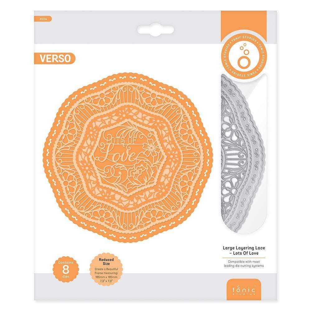Tonic Studios Die Cutting Tonic Studios - Large Layering Lace Die Set - Lots Of Love - 4123E