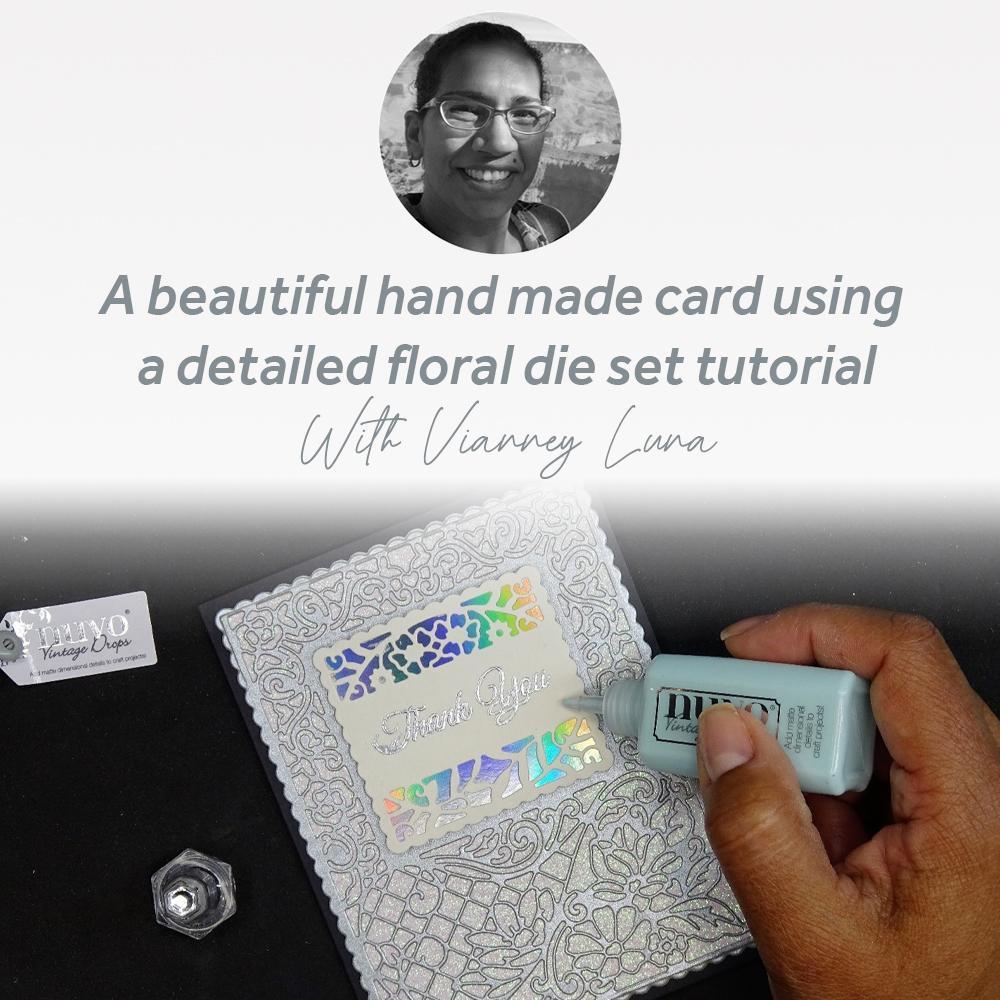 A beautiful hand made card using a detailed floral die set tutorial