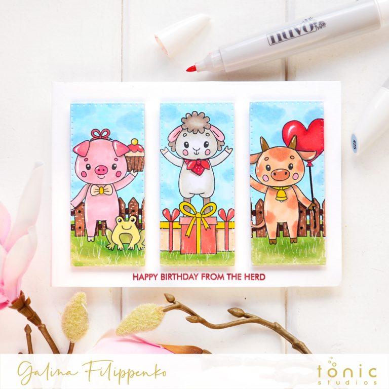 Build a scene with Celebrate Friendship stamps by Tonic Studios