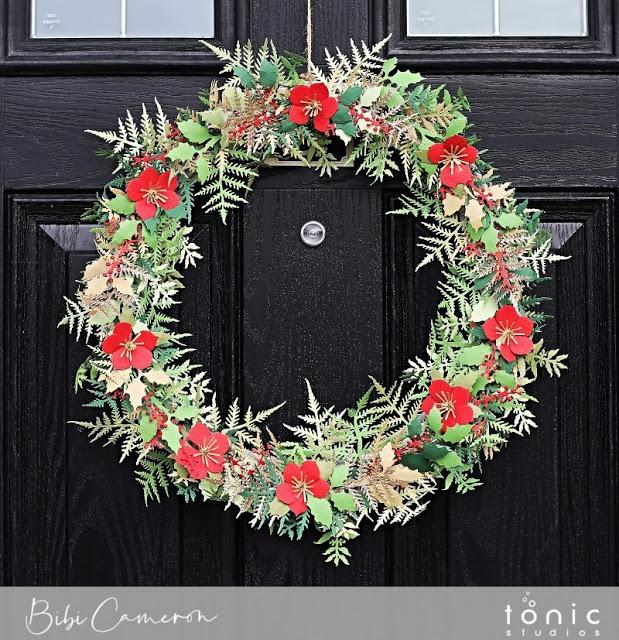 Paper Wreath using Susan’s Garden Dies with  Bibi Cameron