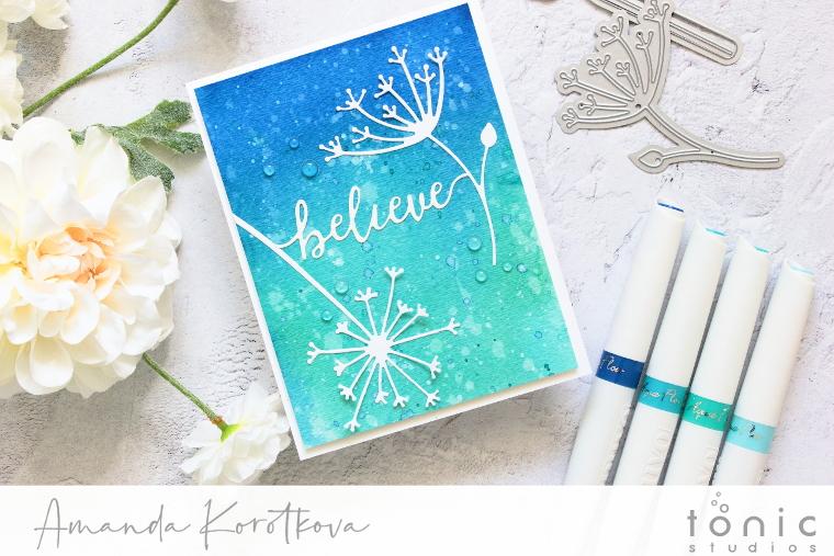 Watercolor Background with Aqua Flow Pens