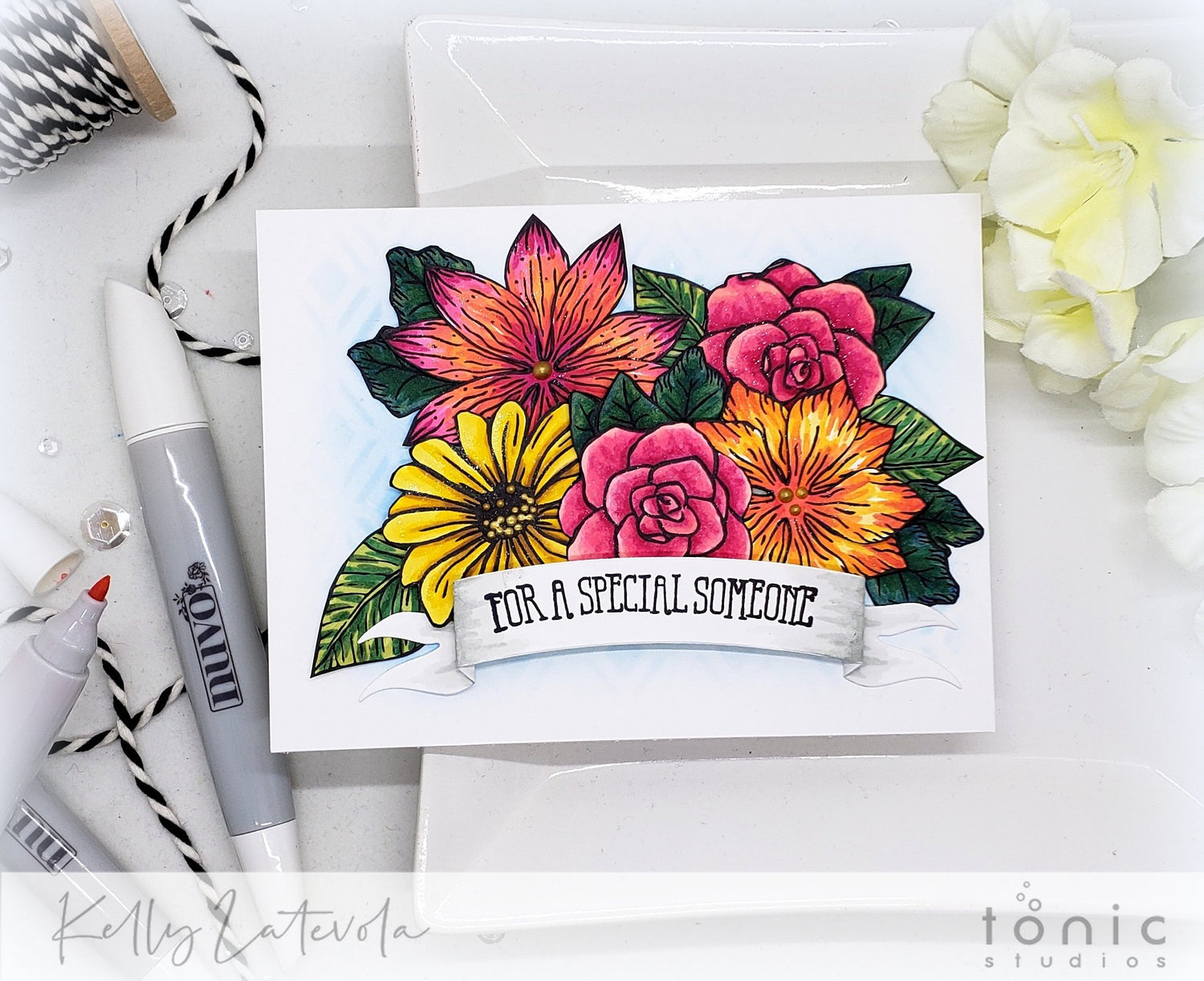 Create a Floral Bouquet Card – Tutorial – Kelly Latevola