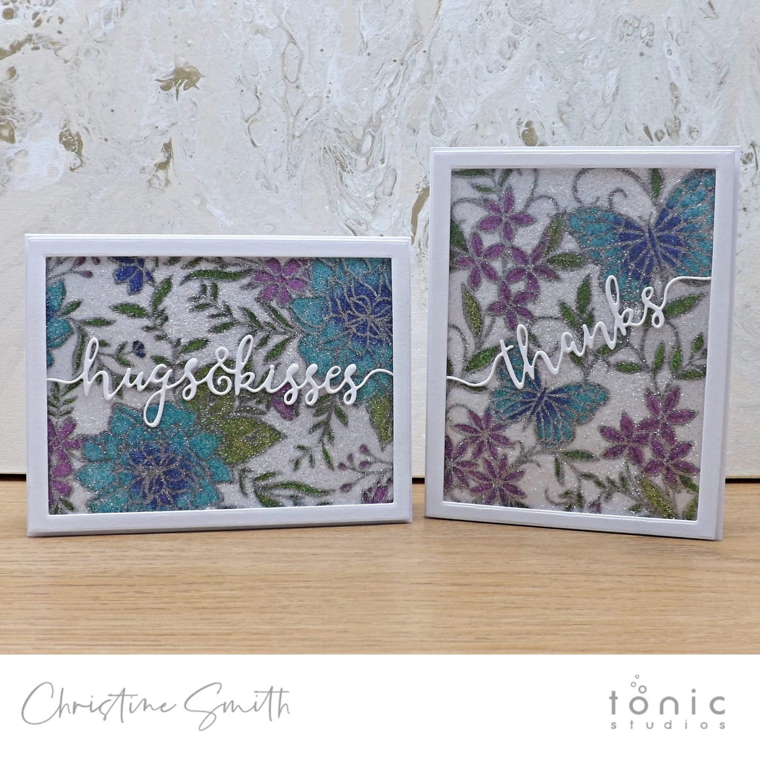 Stamp and Stencil Glitter Technique with Christine Smith
