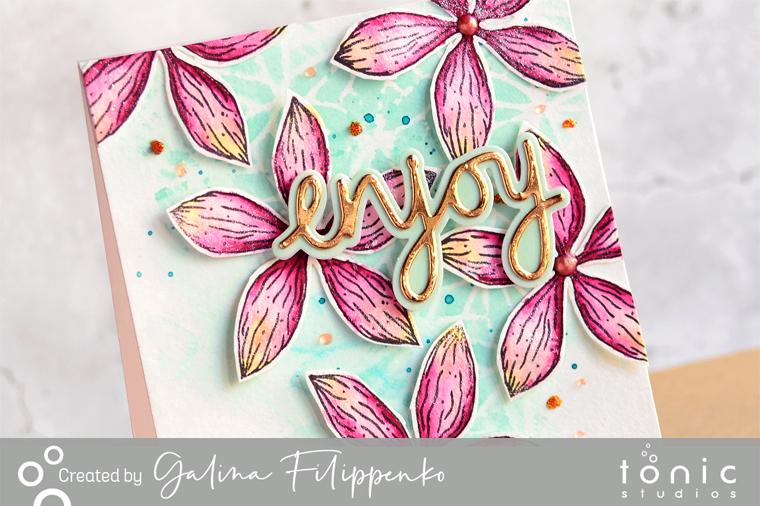 How to Create a Bright Floral Card Using Only One Medium – Galina Fillipenko