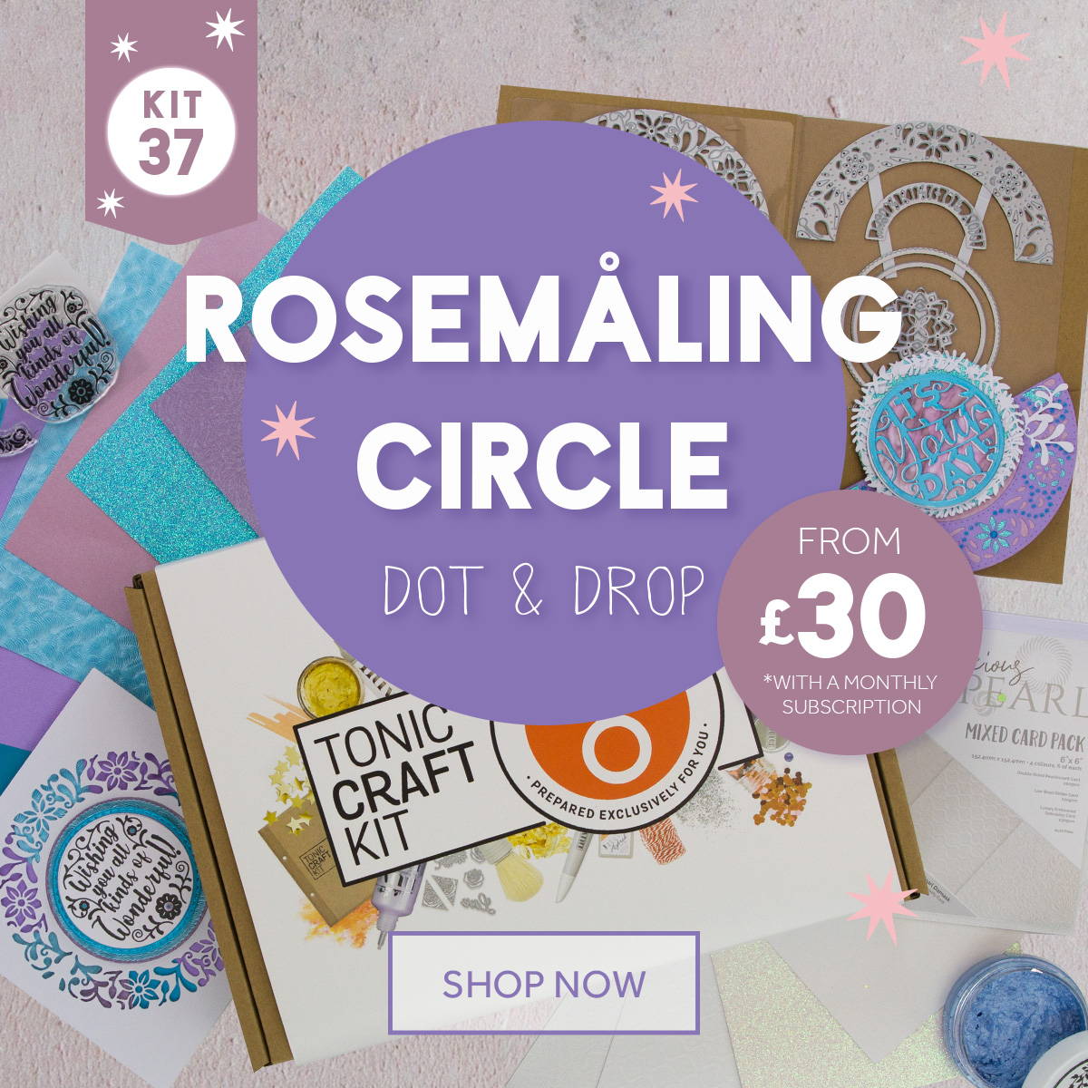 Tonic Craft Kit 37 - Rosemaling Circle Dot & Drop - Inspiration