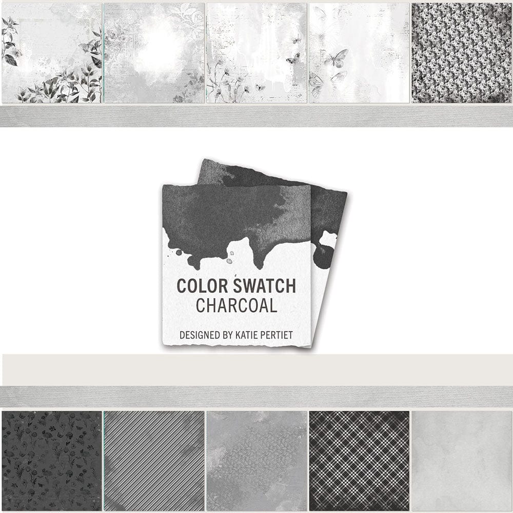49 and Market Dimensions 49 And Market - Color Swatch Charcoal Collection - 12 x 12 Collection Paper Pack