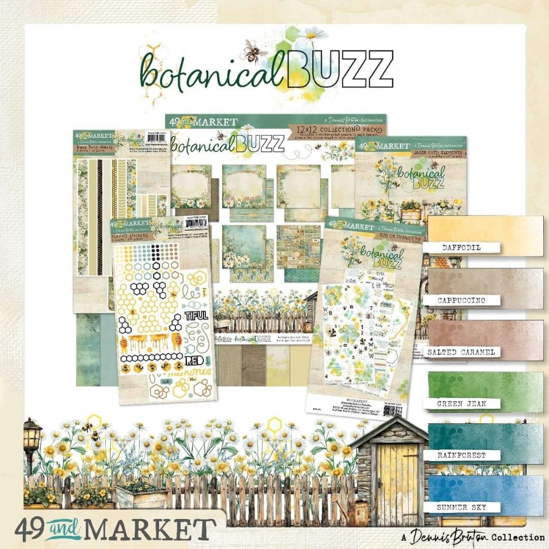49 & Market Printed Papers 49 And Market Collection Pack 12"X12" Botanical Buzz - DBB-32239