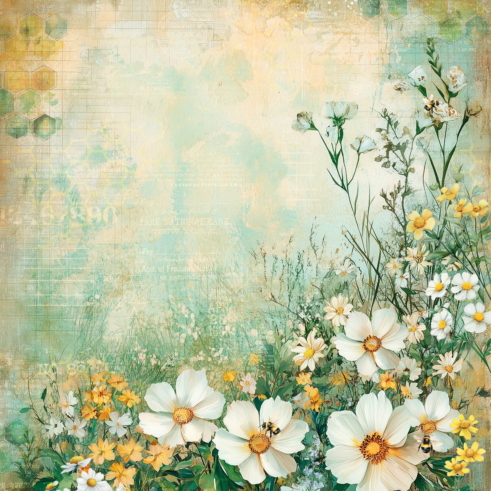 49 & Market Printed Papers 49 And Market Collection Pack 12"X12" Botanical Buzz - DBB-32239