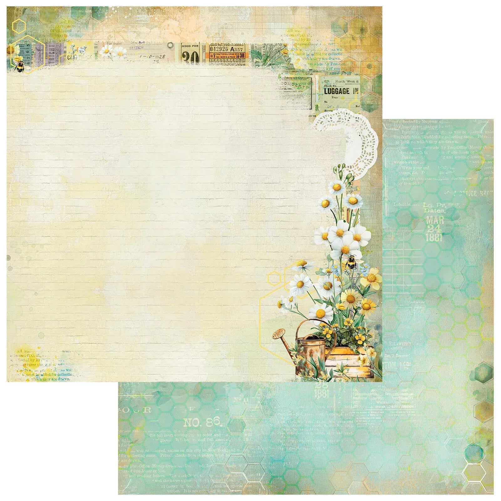 49 & Market Printed Papers 49 And Market Collection Pack 12"X12" Botanical Buzz - DBB-32239