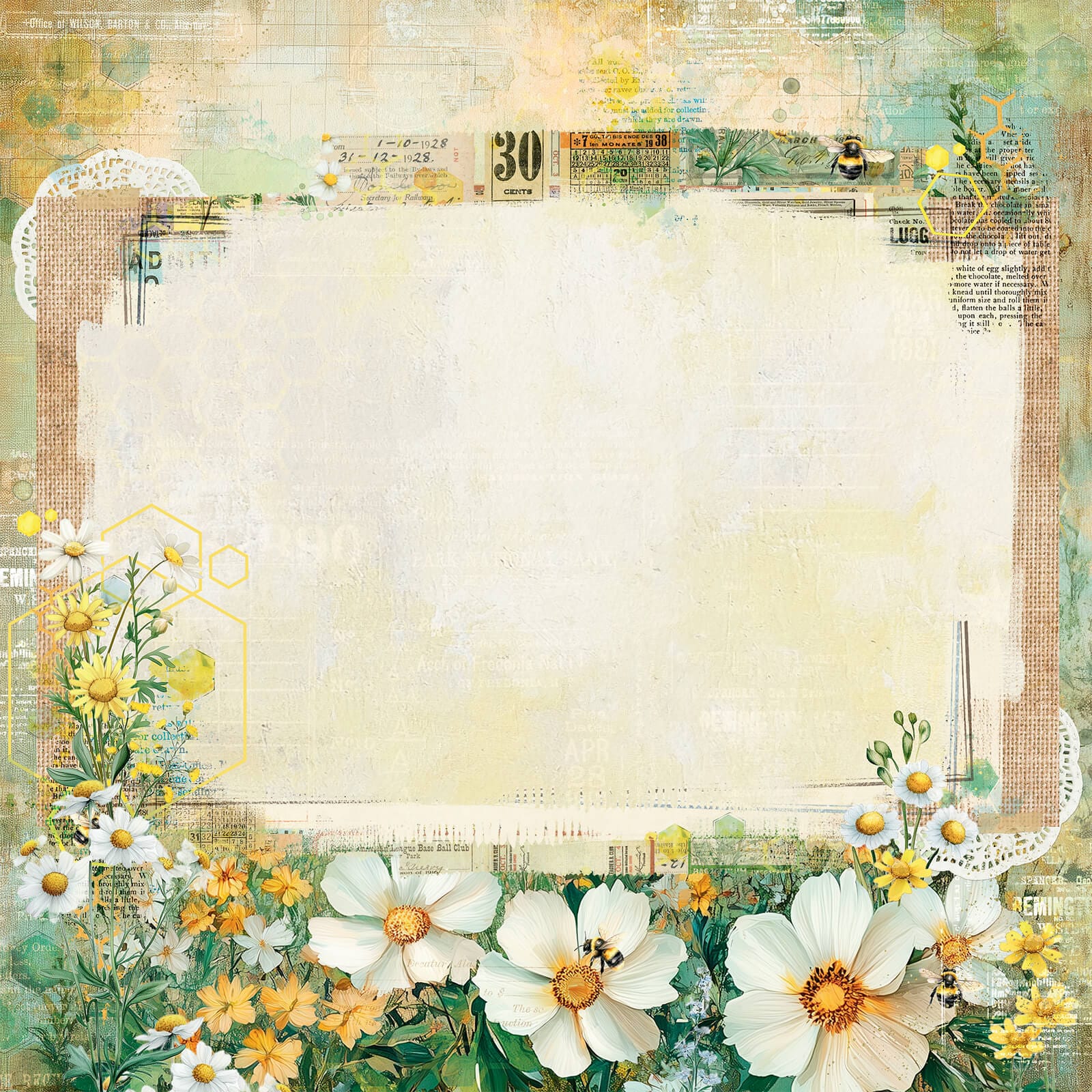 49 & Market Printed Papers 49 And Market Collection Pack 12"X12" Botanical Buzz - DBB-32239