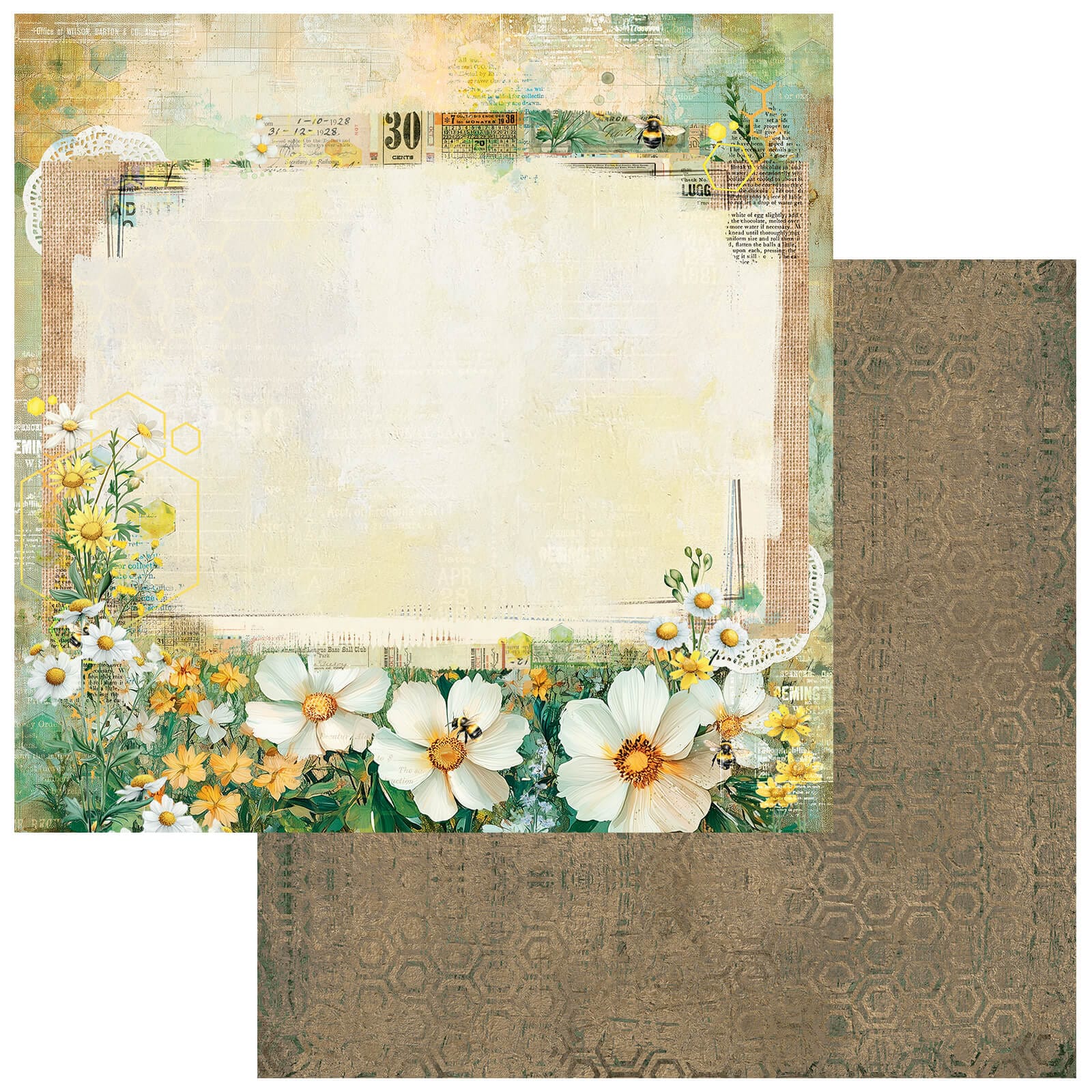 49 & Market Printed Papers 49 And Market Collection Pack 12"X12" Botanical Buzz - DBB-32239