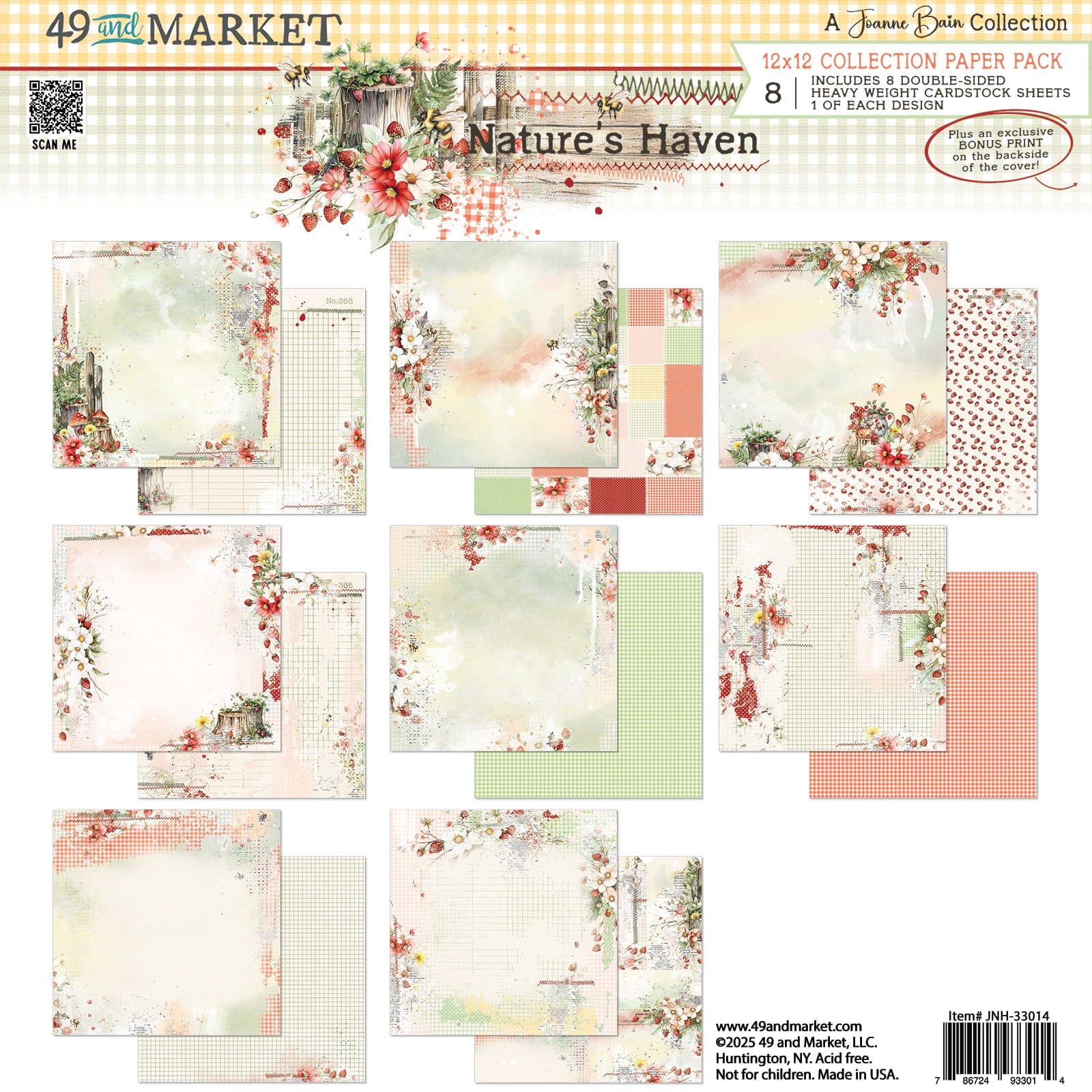 49 & Market Printed Papers 49 And Market Collection Pack 12"X12" Nature's Haven - JNH-33014