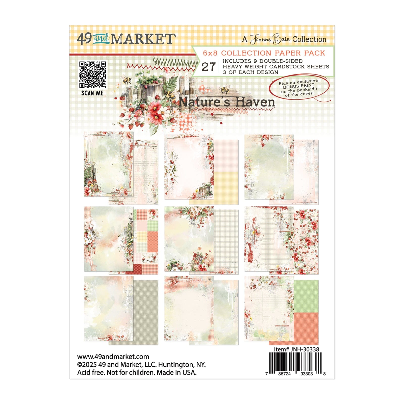 49 & Market Printed Papers 49 And Market Paper Pack 6"X8" Nature's Haven - JNH-33038