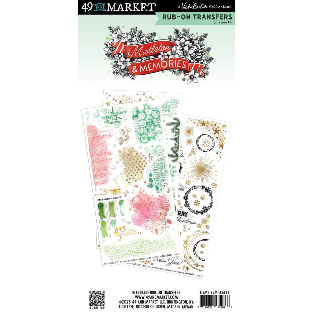 49 & Market Rub-on Transfers 49 And Market Rub-On Transfer Set Blendable, Mistletoe And Memories - VBM-32666
