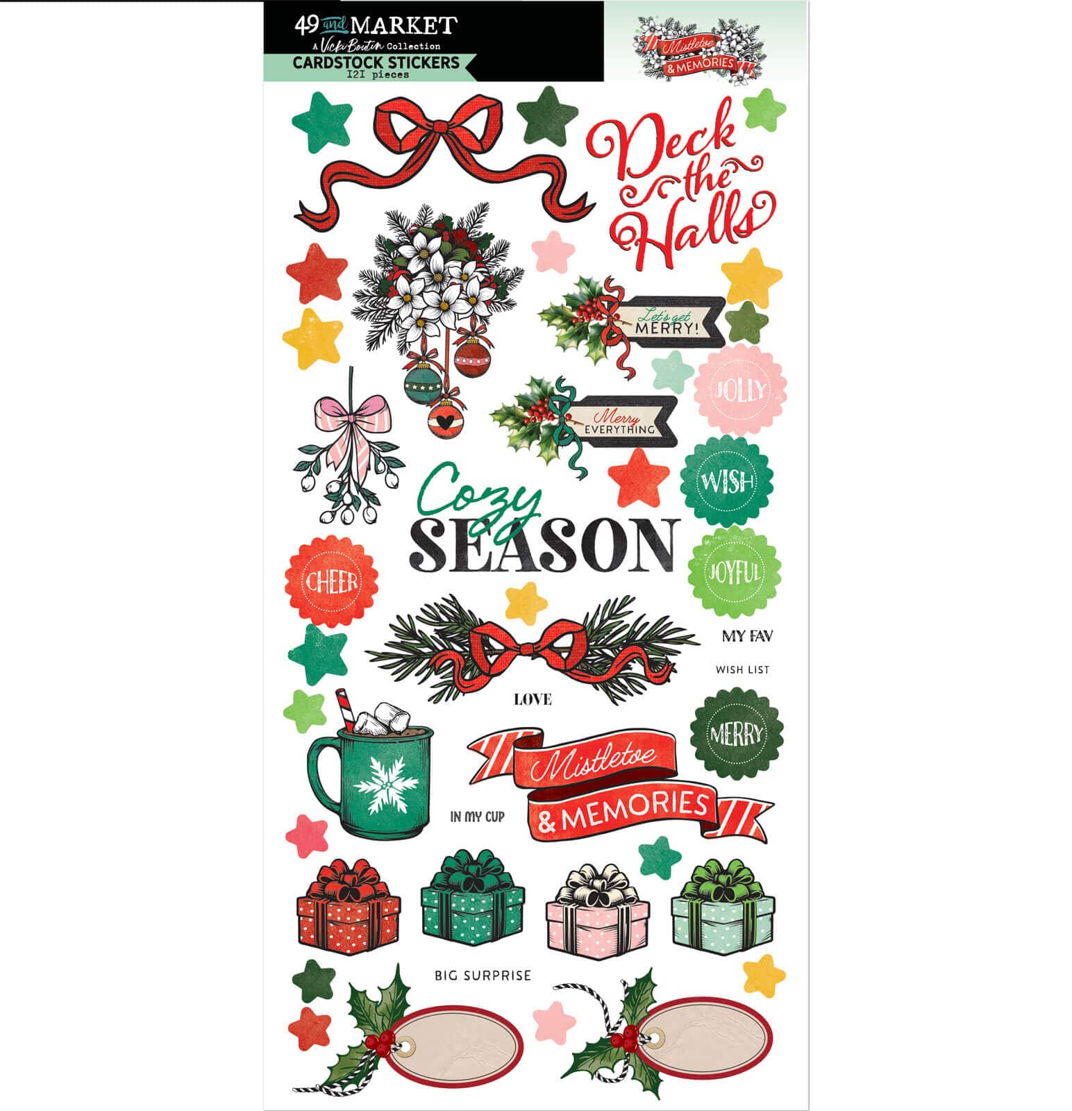 49 & Market Stickers 49 And Market Cardstock Stickers Mistletoe And Memories - VBM-32727