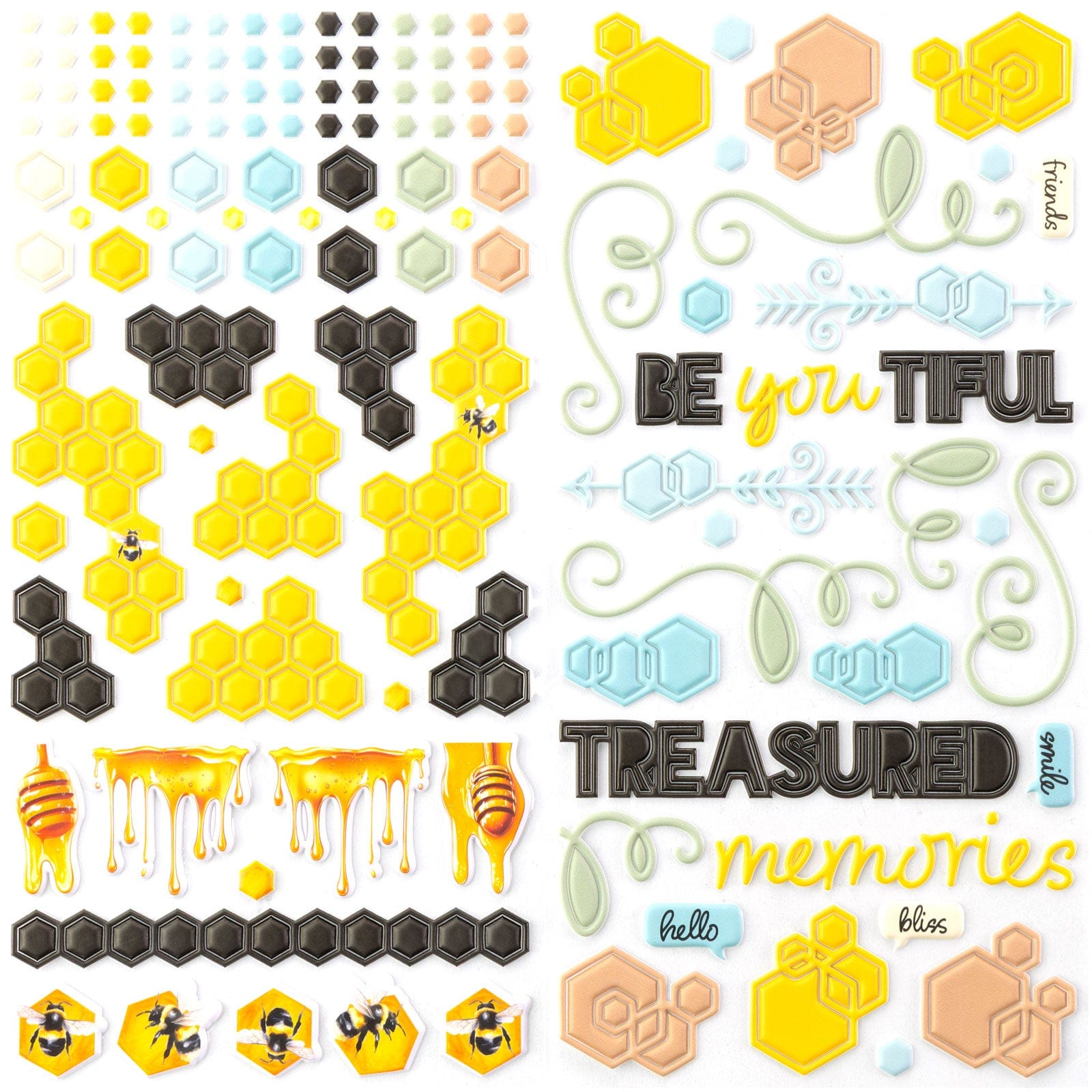 49 & Market Stickers 49 And Market Puffy Stickers, Botanical Buzz - DBB-32437