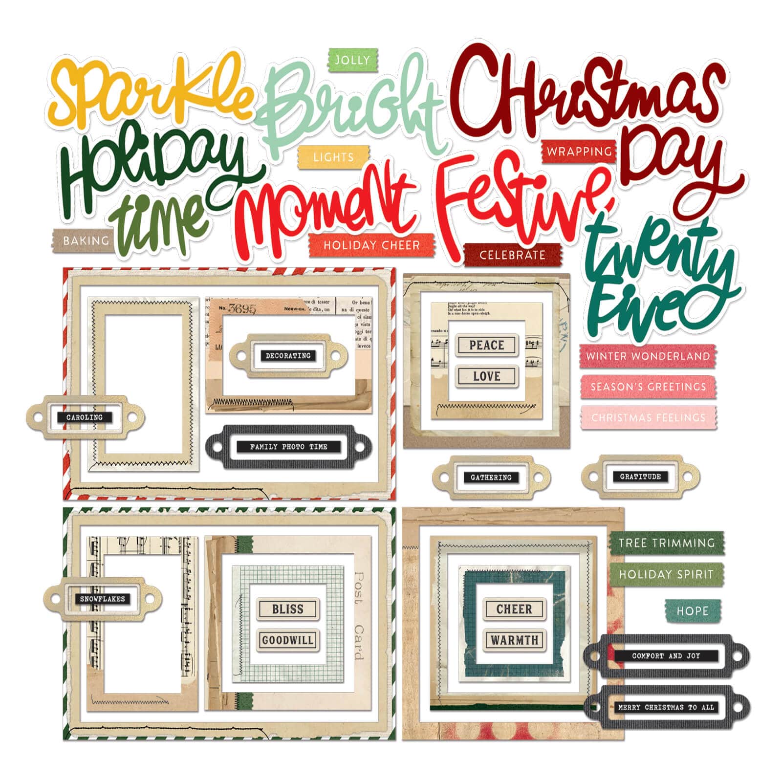 49 & Market Topper Sheets 49 And Market Chipboard Set Basics, Mistletoe And Memories - VBM-32758