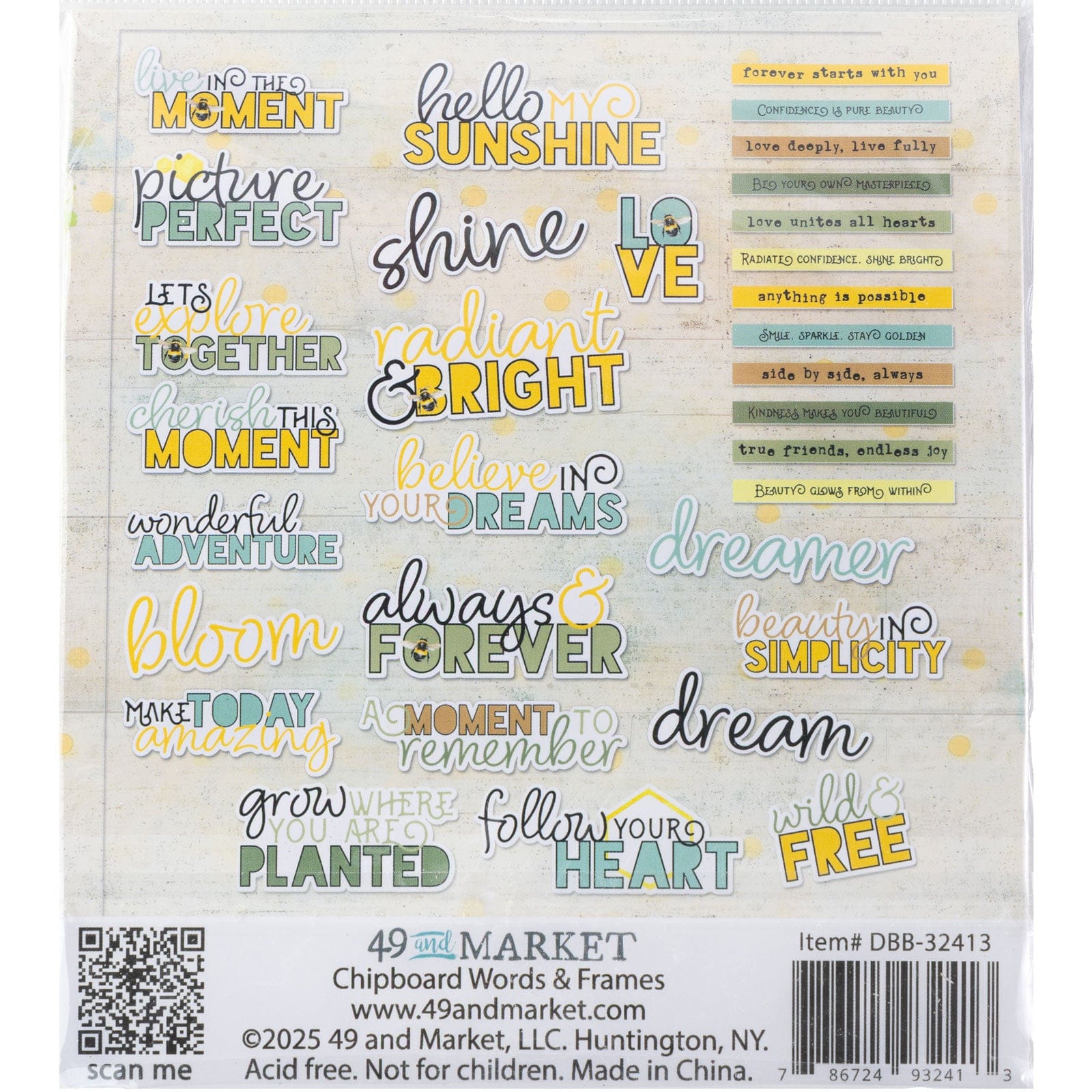 49 & Market Topper Sheets 49 And Market Chipboard Words, Botanical Buzz - DBB-32413