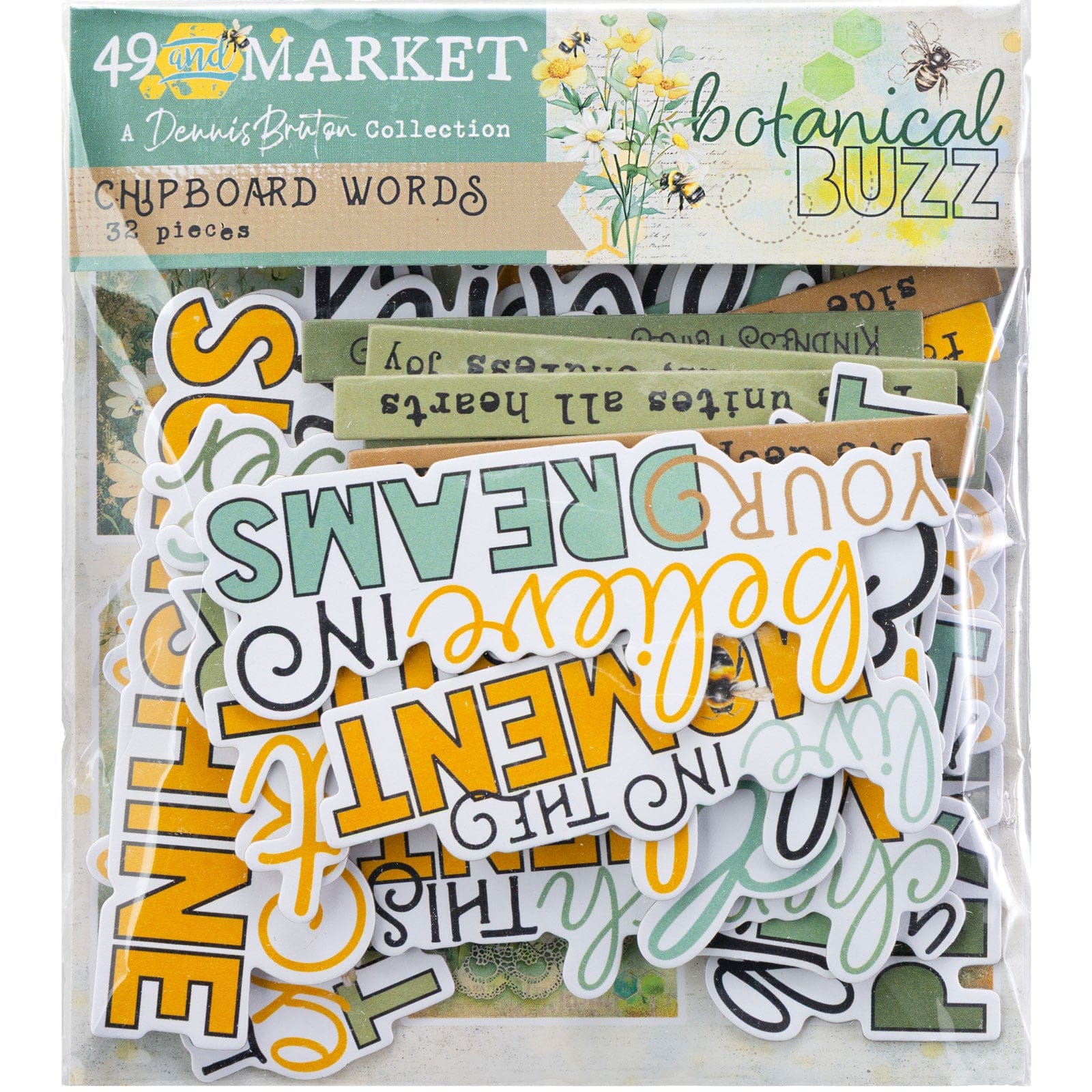 49 & Market Topper Sheets 49 And Market Chipboard Words, Botanical Buzz - DBB-32413