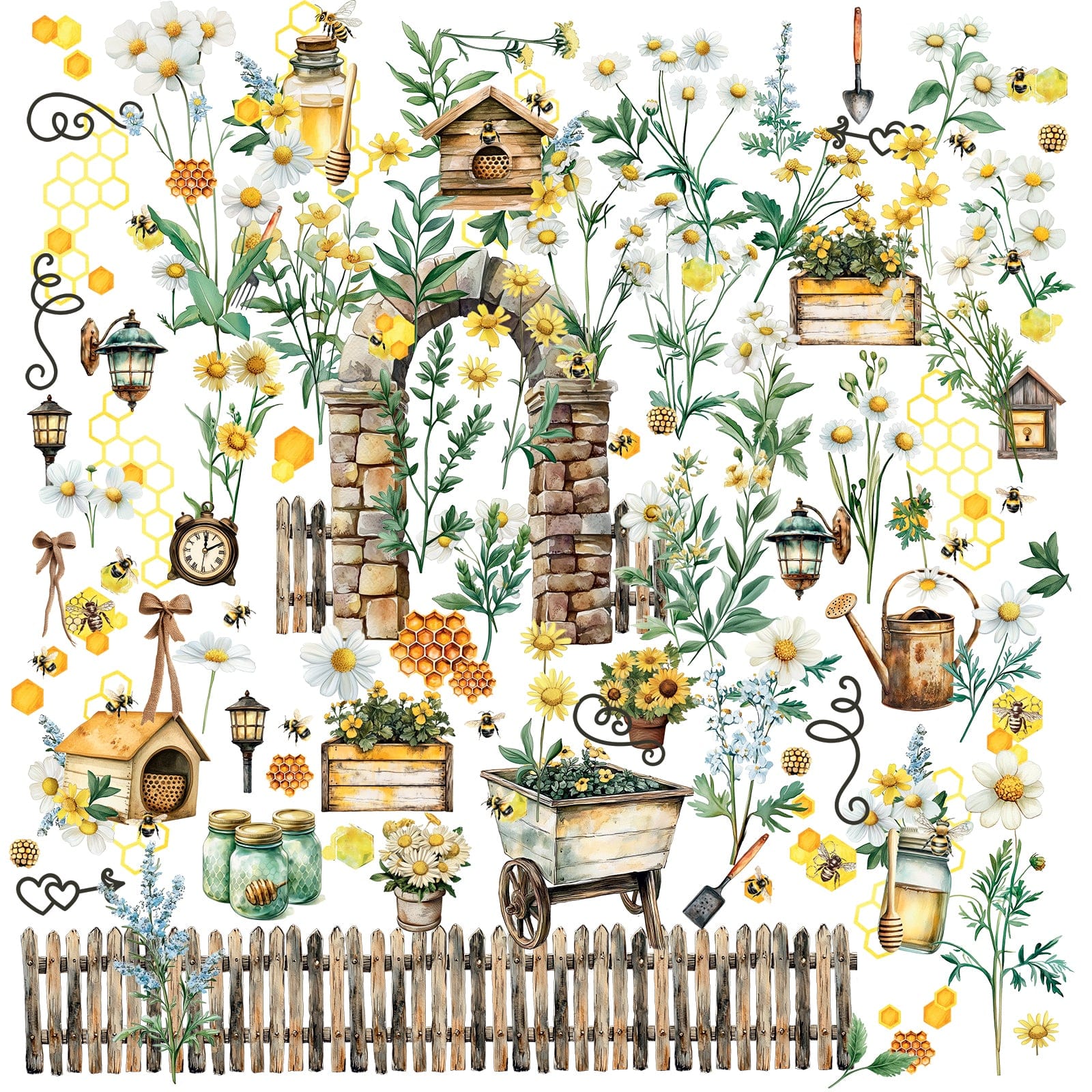 49 & Market Topper Sheets 49 And Market Laser Cut Element Set, Botanical Buzz - DBB-32390