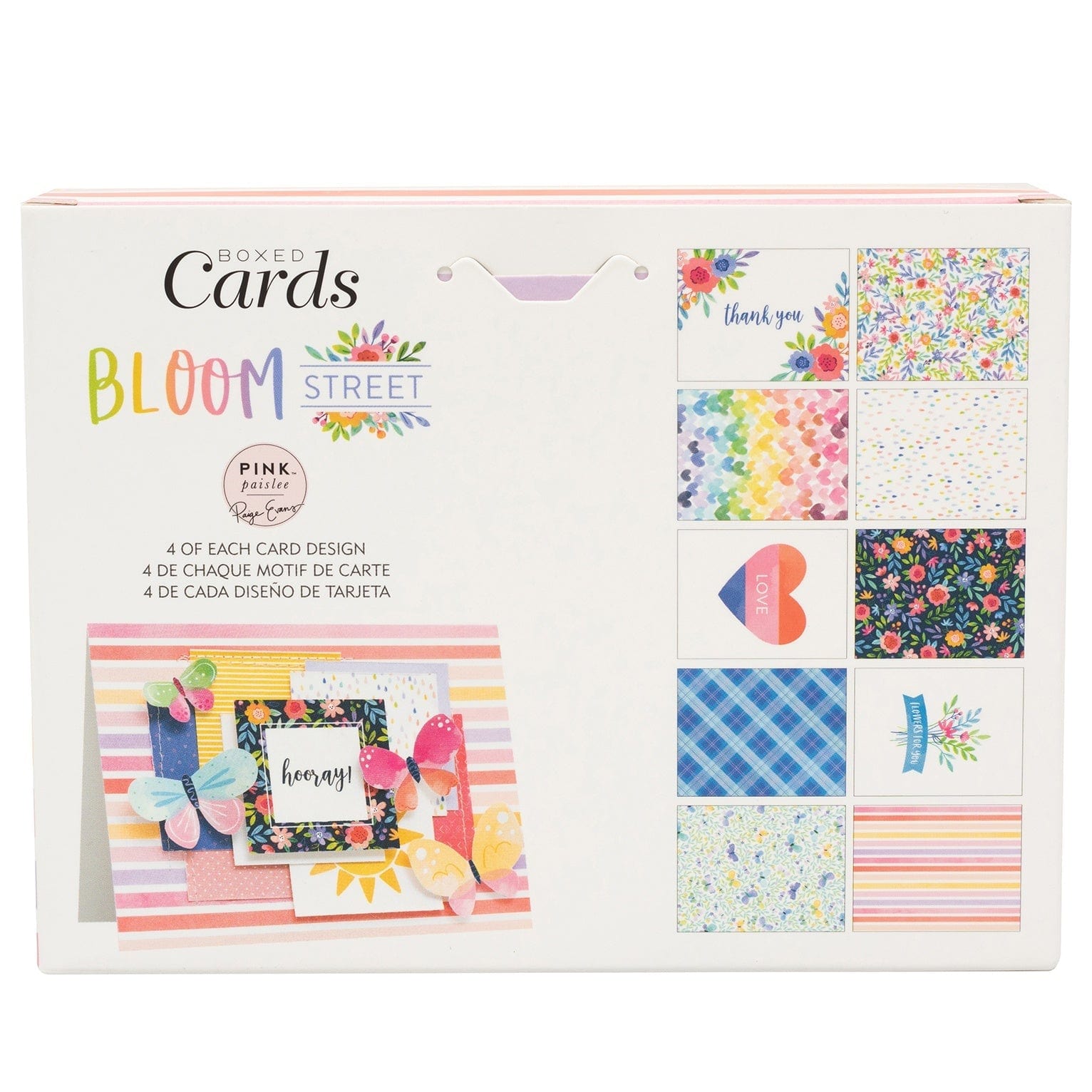 American Crafts Cards Pink Paislee A2 Cards with Envelopes - Paige Evans Bloom Street, 40 pack